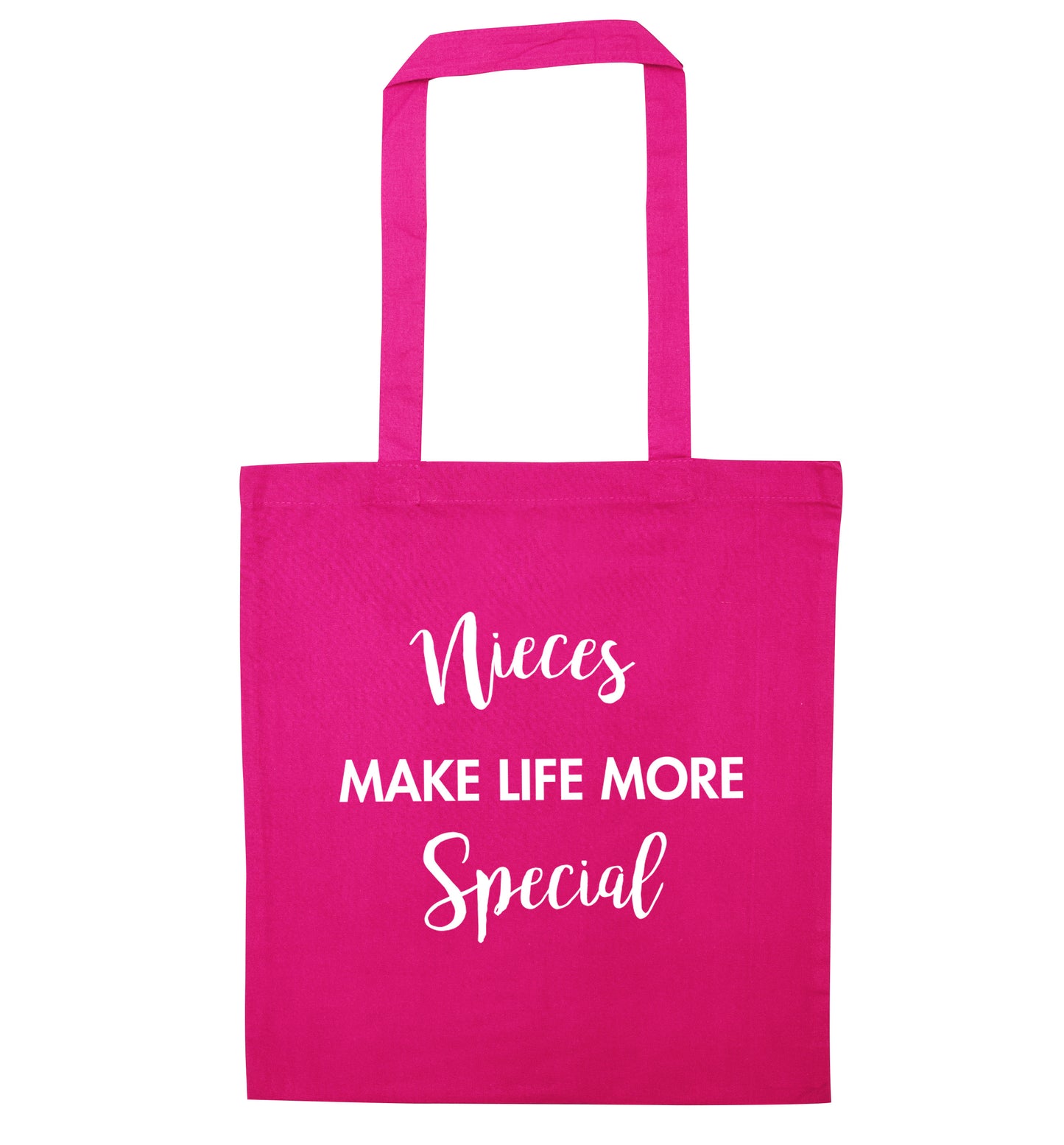 Nieces make life more special pink tote bag