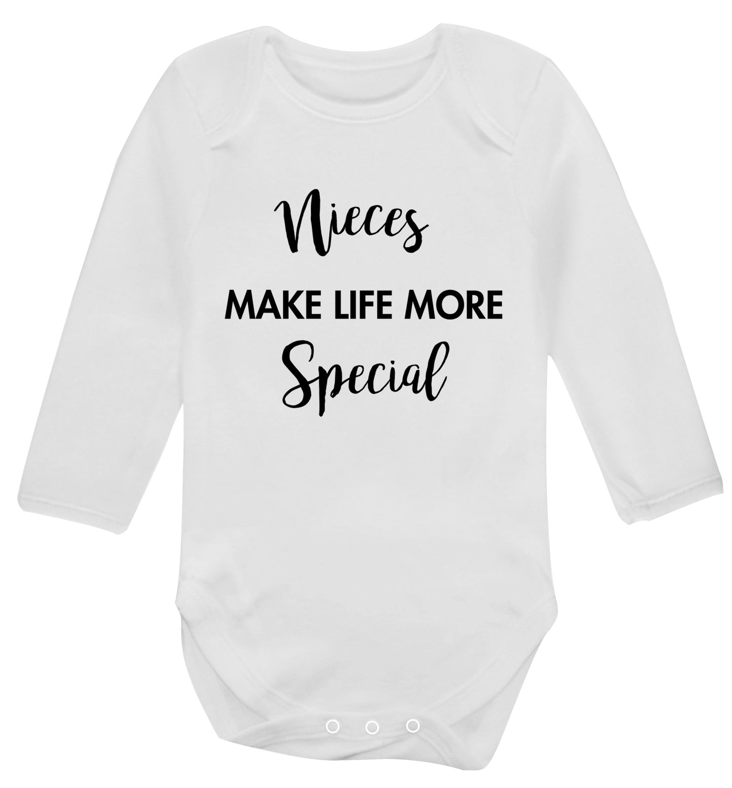 Nieces make life more special Baby Vest long sleeved white 6-12 months