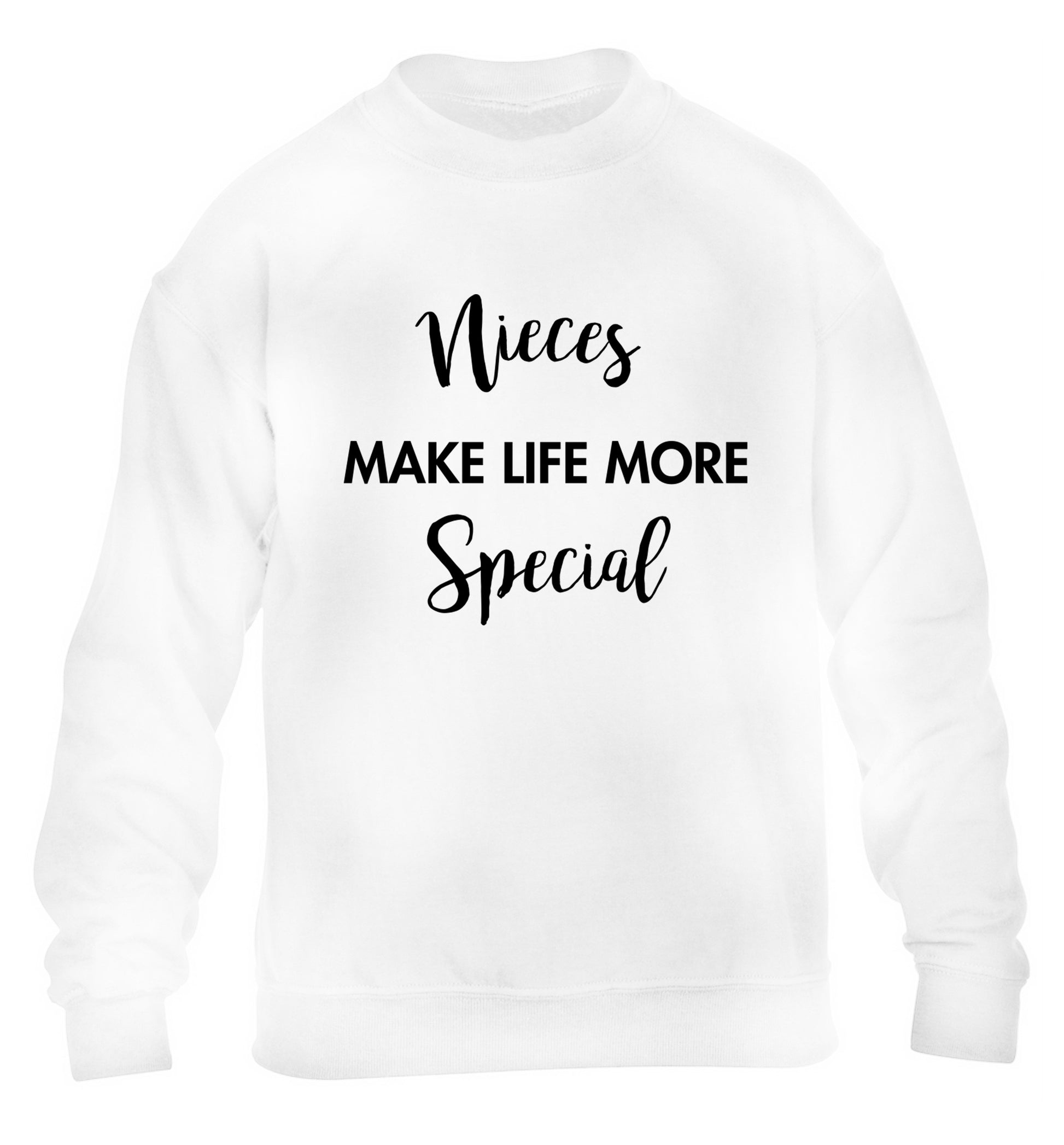 Nieces make life more special children's white sweater 12-14 Years