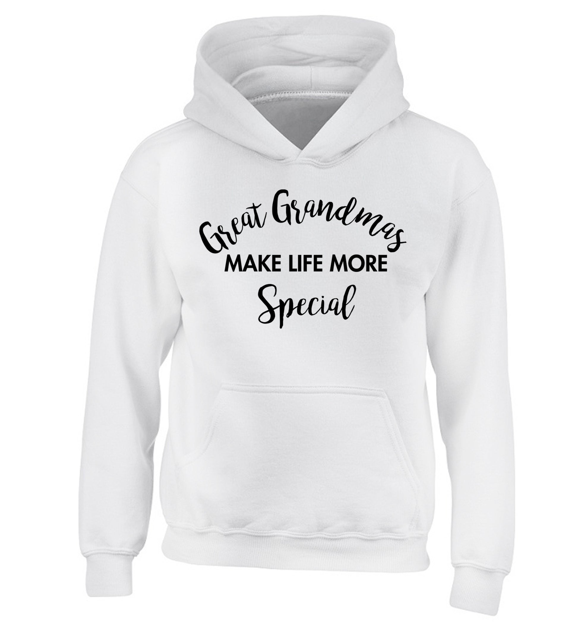 Great Grandmas make life more special children's white hoodie 12-14 Years