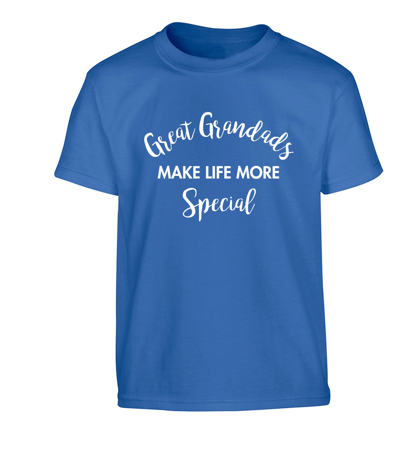Great Grandads make life more special Children's blue Tshirt 12-14 Years