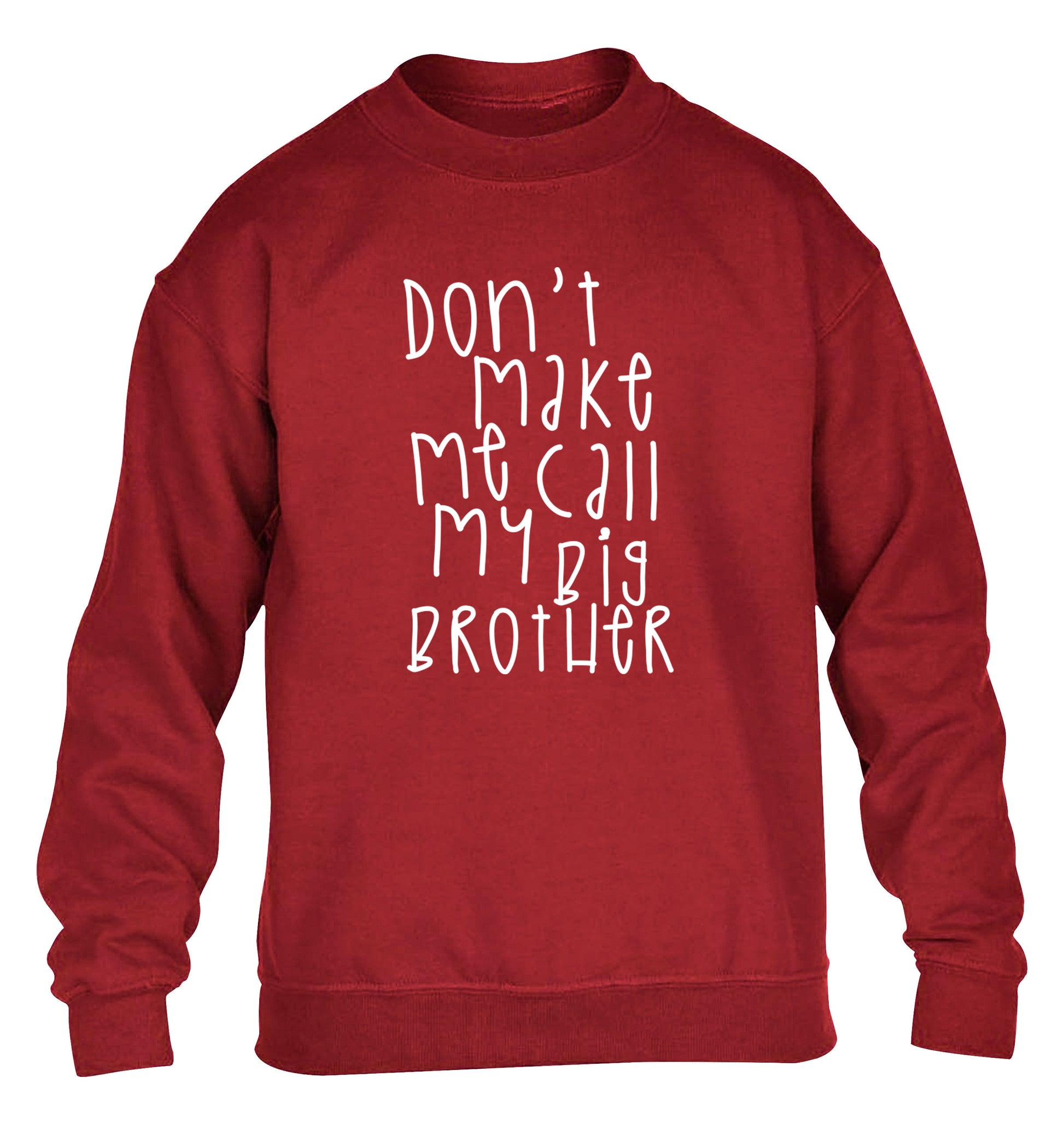 Don't make me call my big brother children's grey sweater 12-14 Years