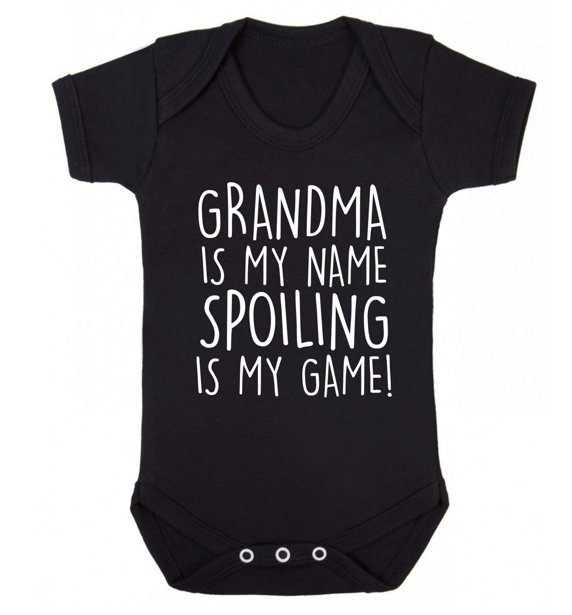 Grandma is my name, spoiling is my game Baby Vest black 18-24 months