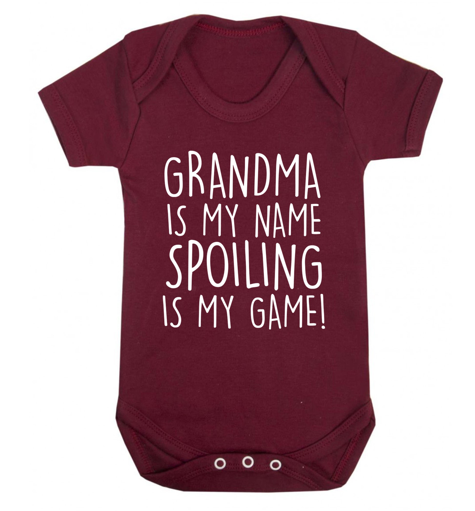 Grandma is my name, spoiling is my game Baby Vest maroon 18-24 months