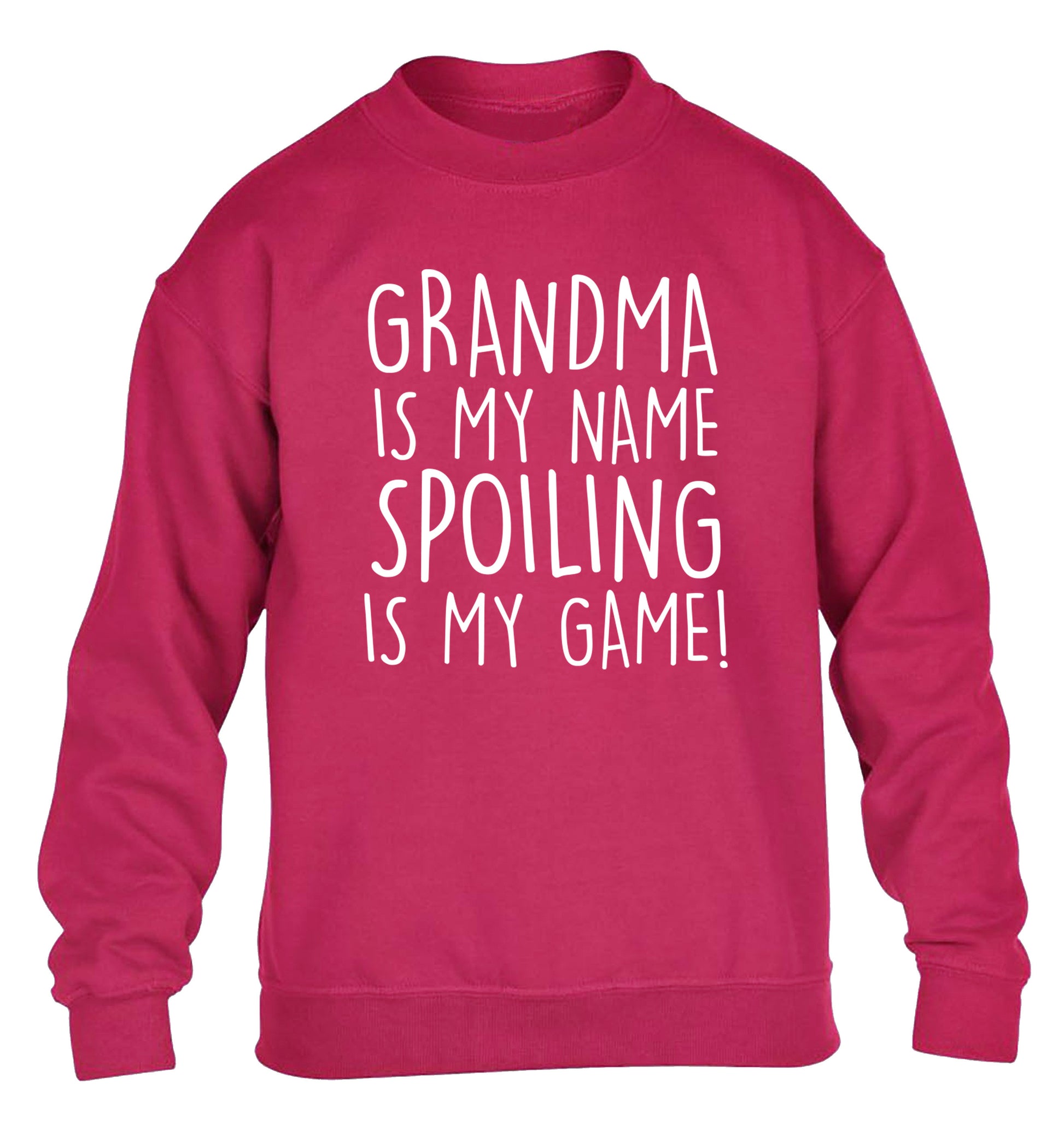Grandma is my name, spoiling is my game children's pink sweater 12-14 Years
