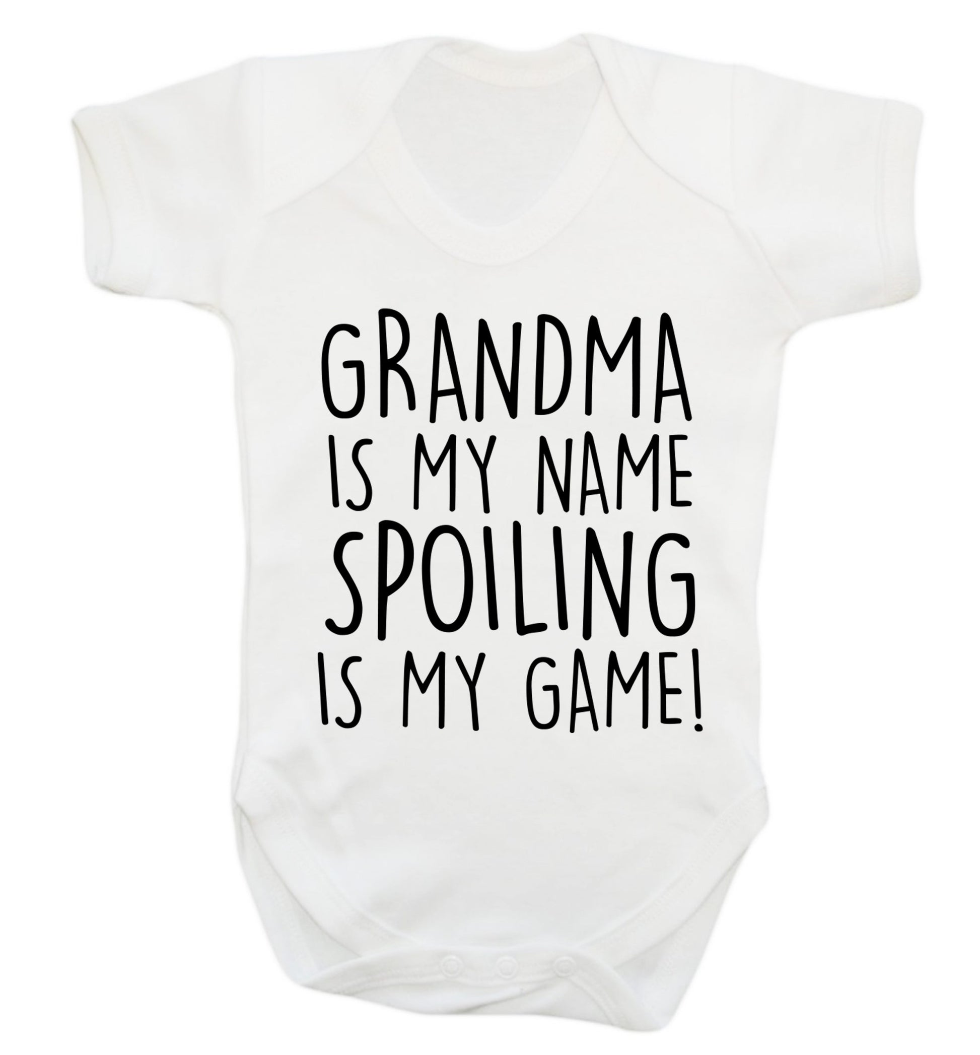 Grandma is my name, spoiling is my game Baby Vest white 18-24 months