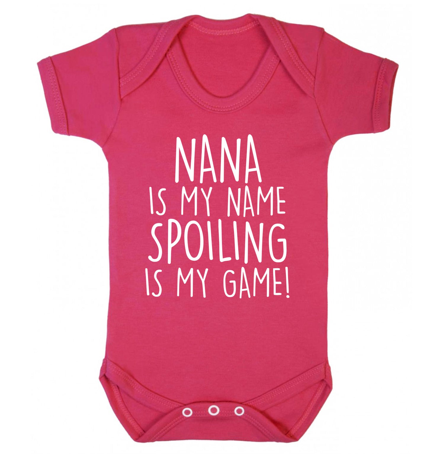 Nana is my name, spoiling is my game Baby Vest dark pink 18-24 months