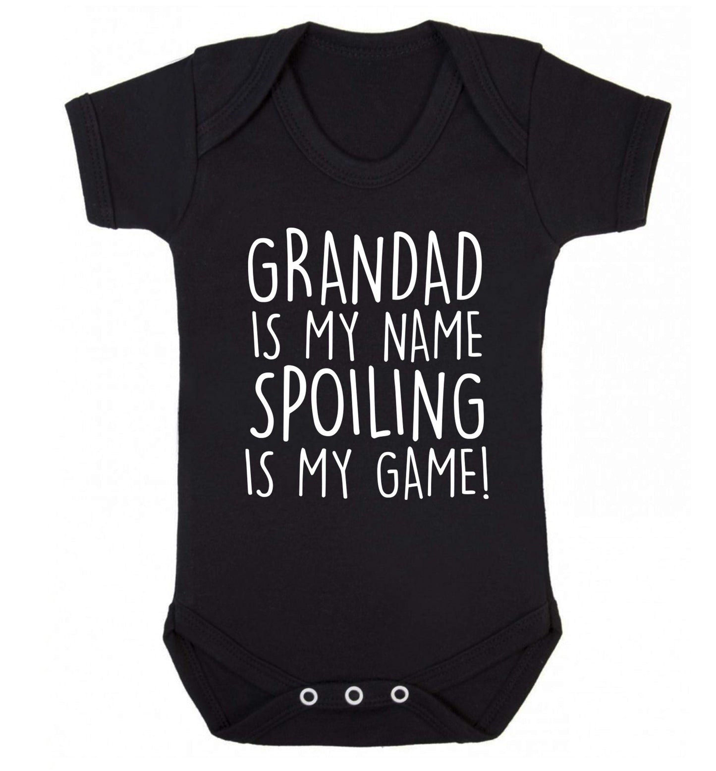 Grandad is my name, spoiling is my game Baby Vest black 18-24 months