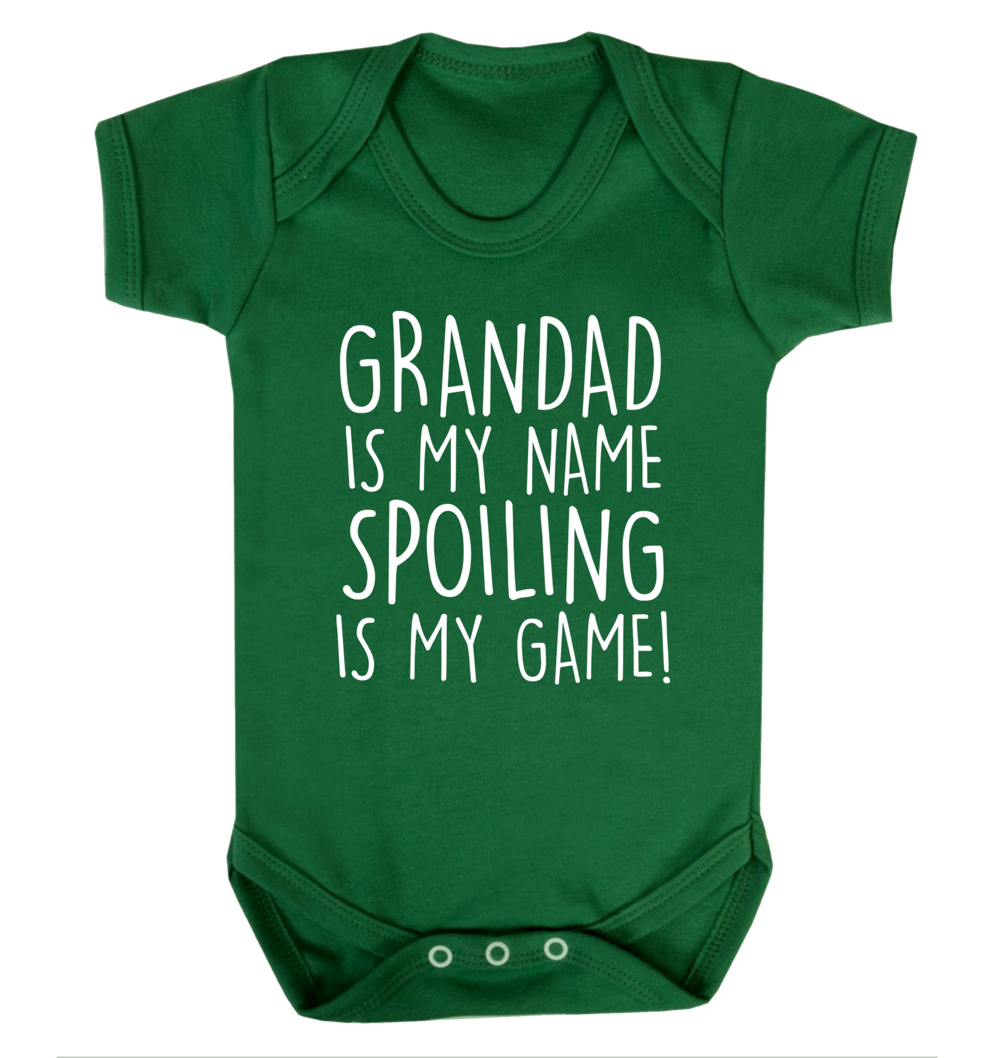 Grandad is my name, spoiling is my game Baby Vest green 18-24 months
