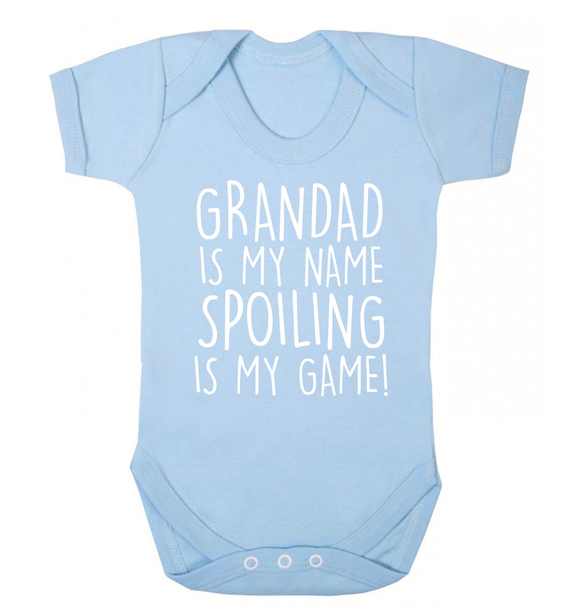 Grandad is my name, spoiling is my game Baby Vest pale blue 18-24 months