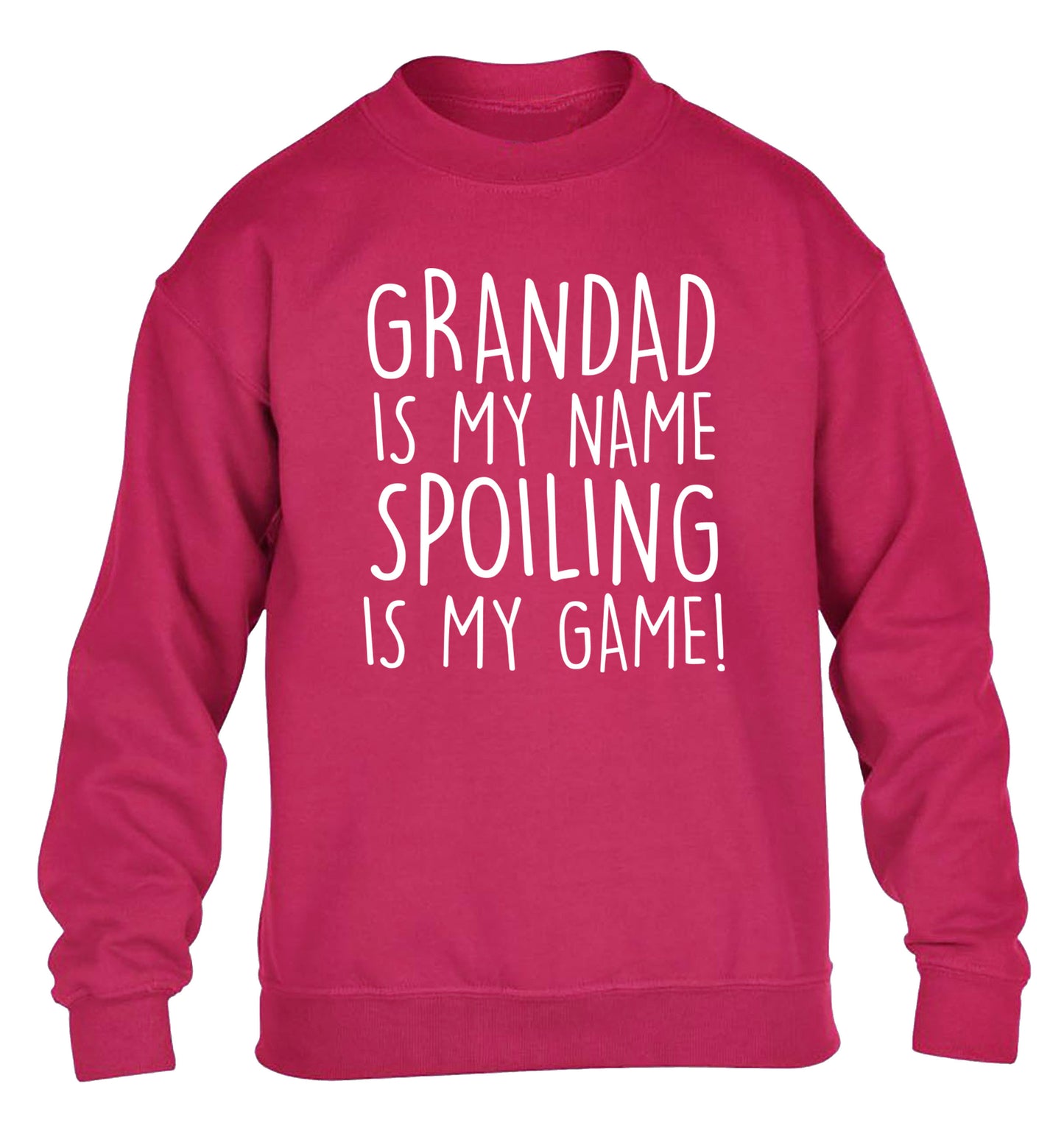 Grandad is my name, spoiling is my game children's pink sweater 12-14 Years