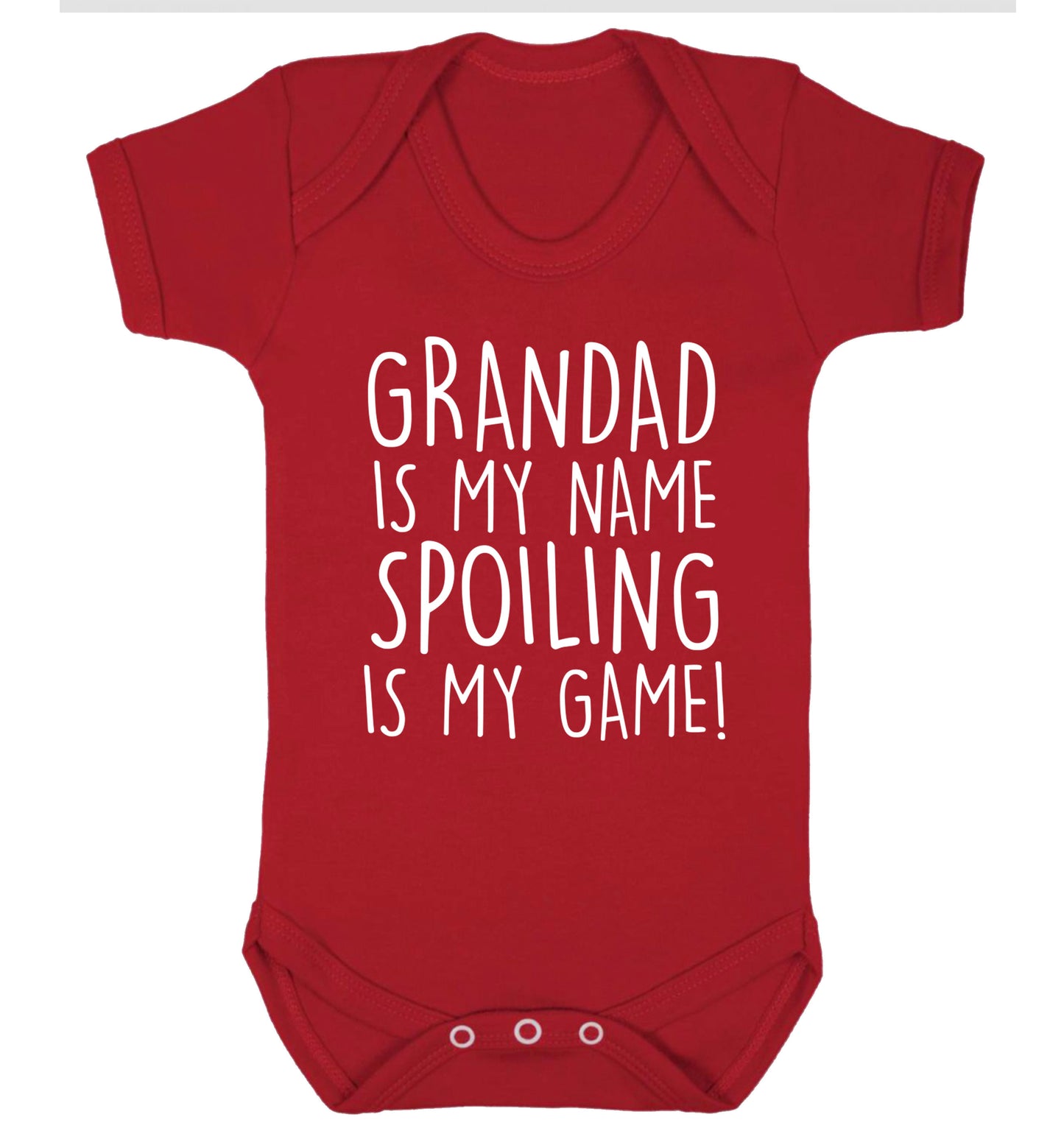 Grandad is my name, spoiling is my game Baby Vest red 18-24 months