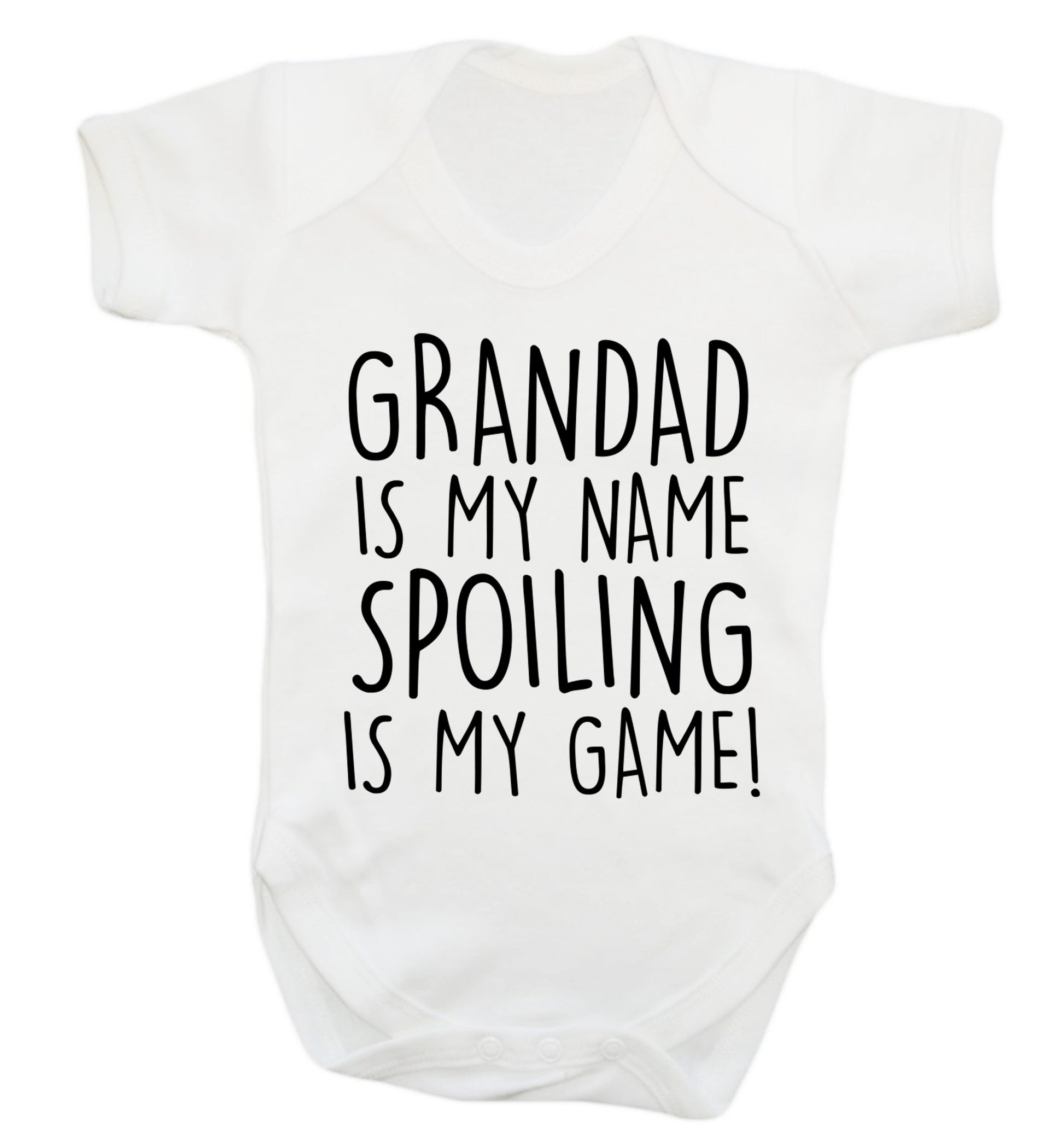 Grandad is my name, spoiling is my game Baby Vest white 18-24 months