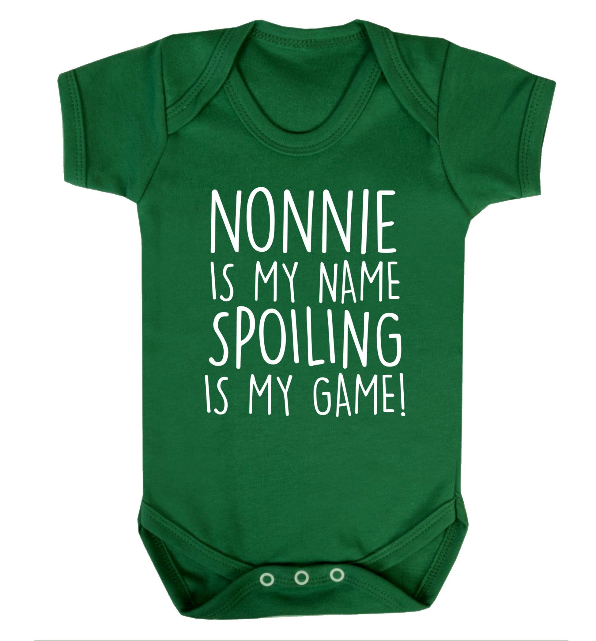 Nonnie is my name, spoiling is my game Baby Vest green 18-24 months
