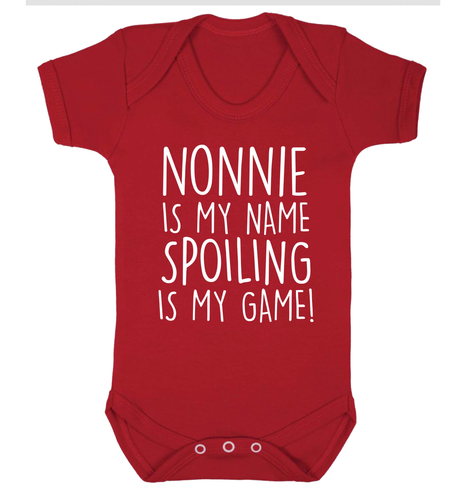 Nonnie is my name, spoiling is my game Baby Vest red 18-24 months