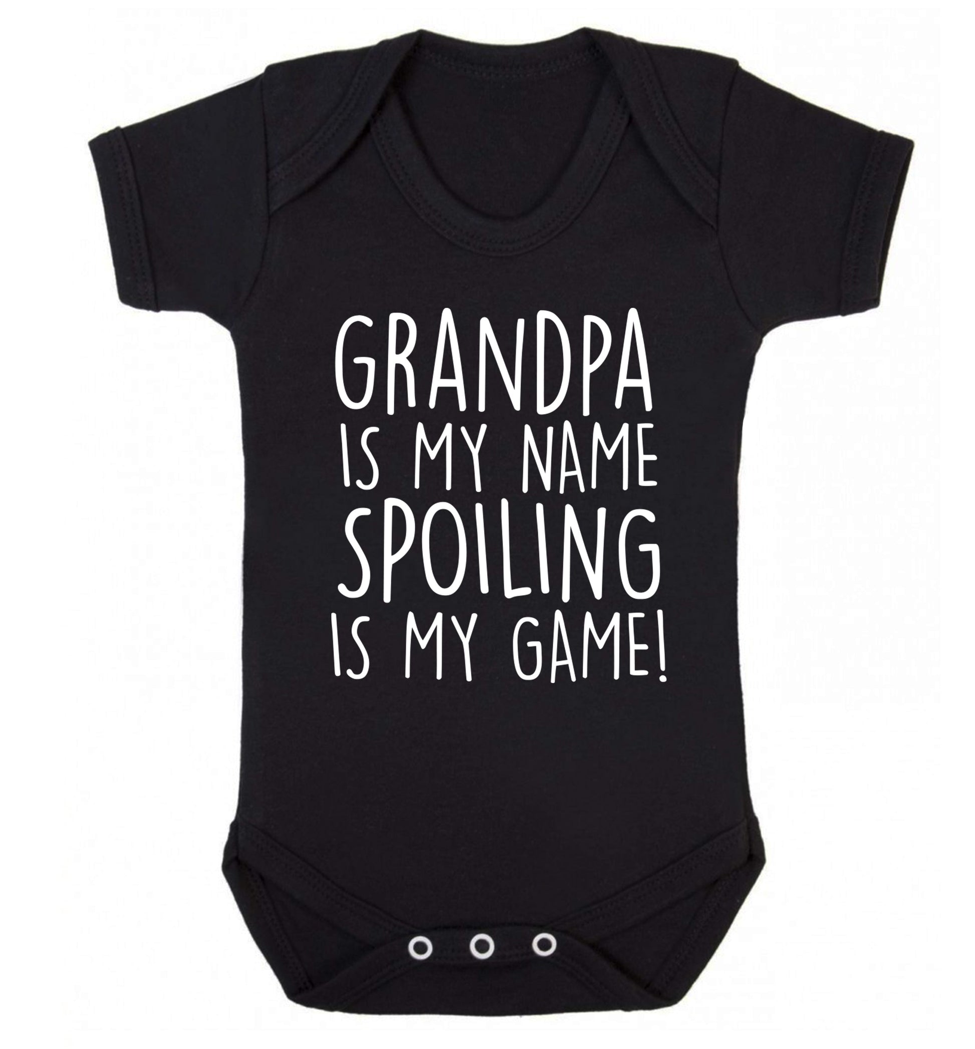 Grandpa is my name, spoiling is my game Baby Vest black 18-24 months