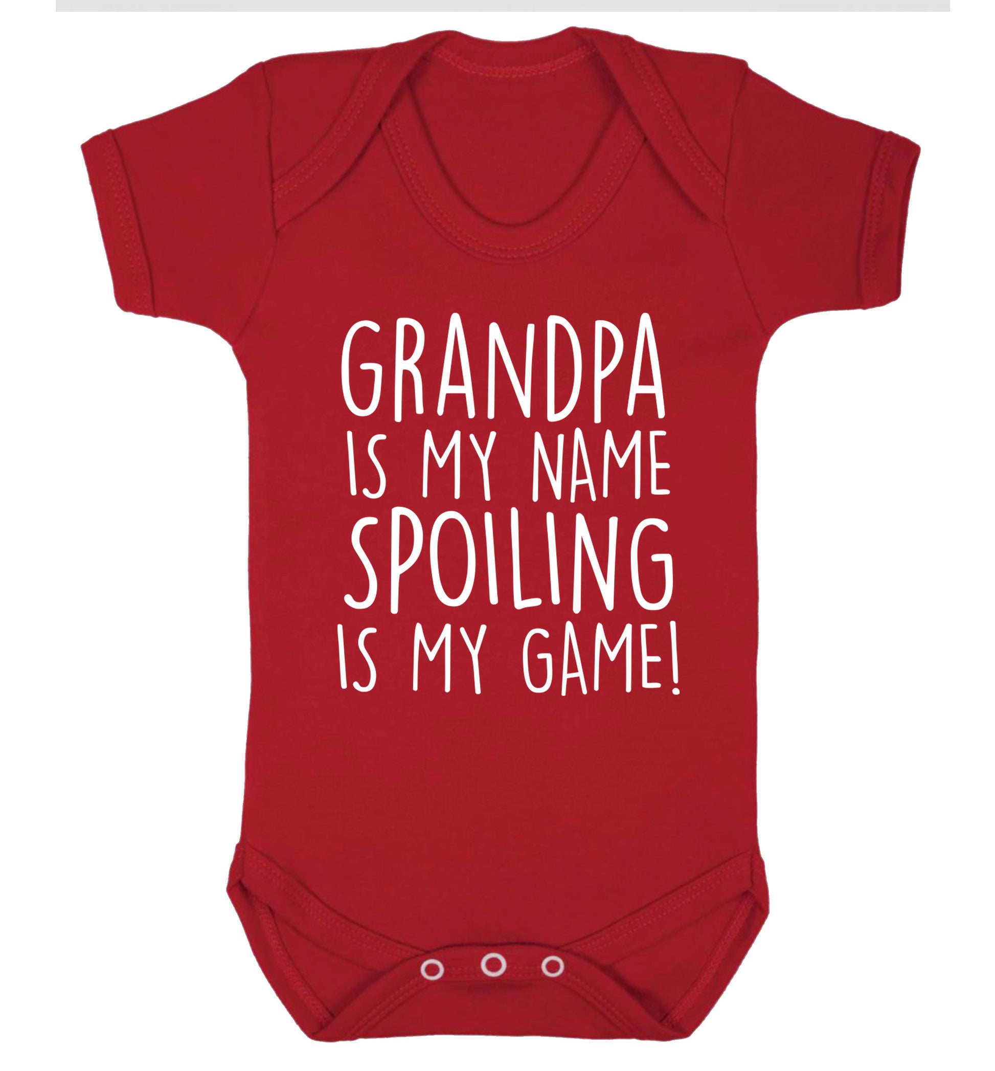 Grandpa is my name, spoiling is my game Baby Vest red 18-24 months