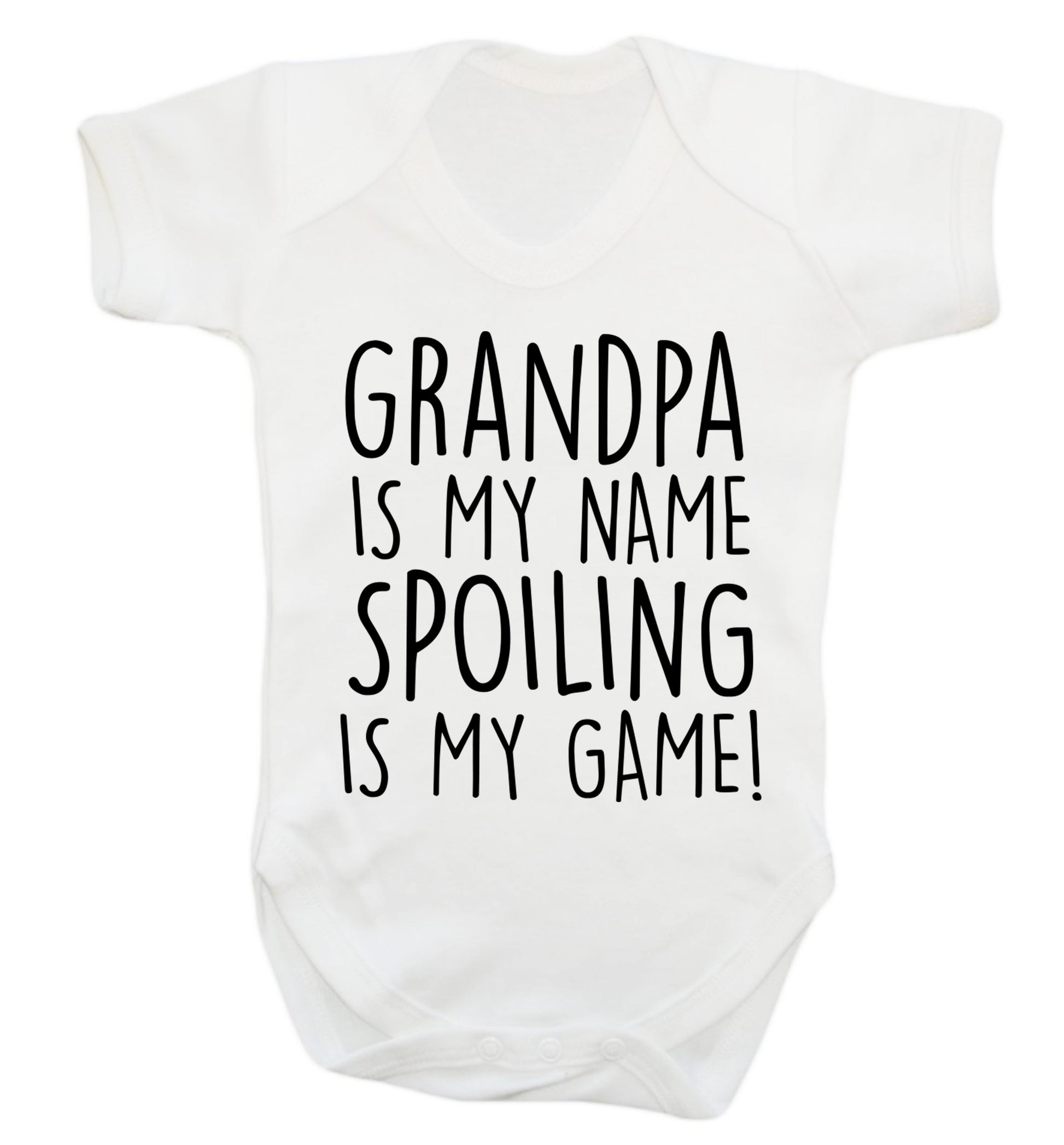 Grandpa is my name, spoiling is my game Baby Vest white 18-24 months