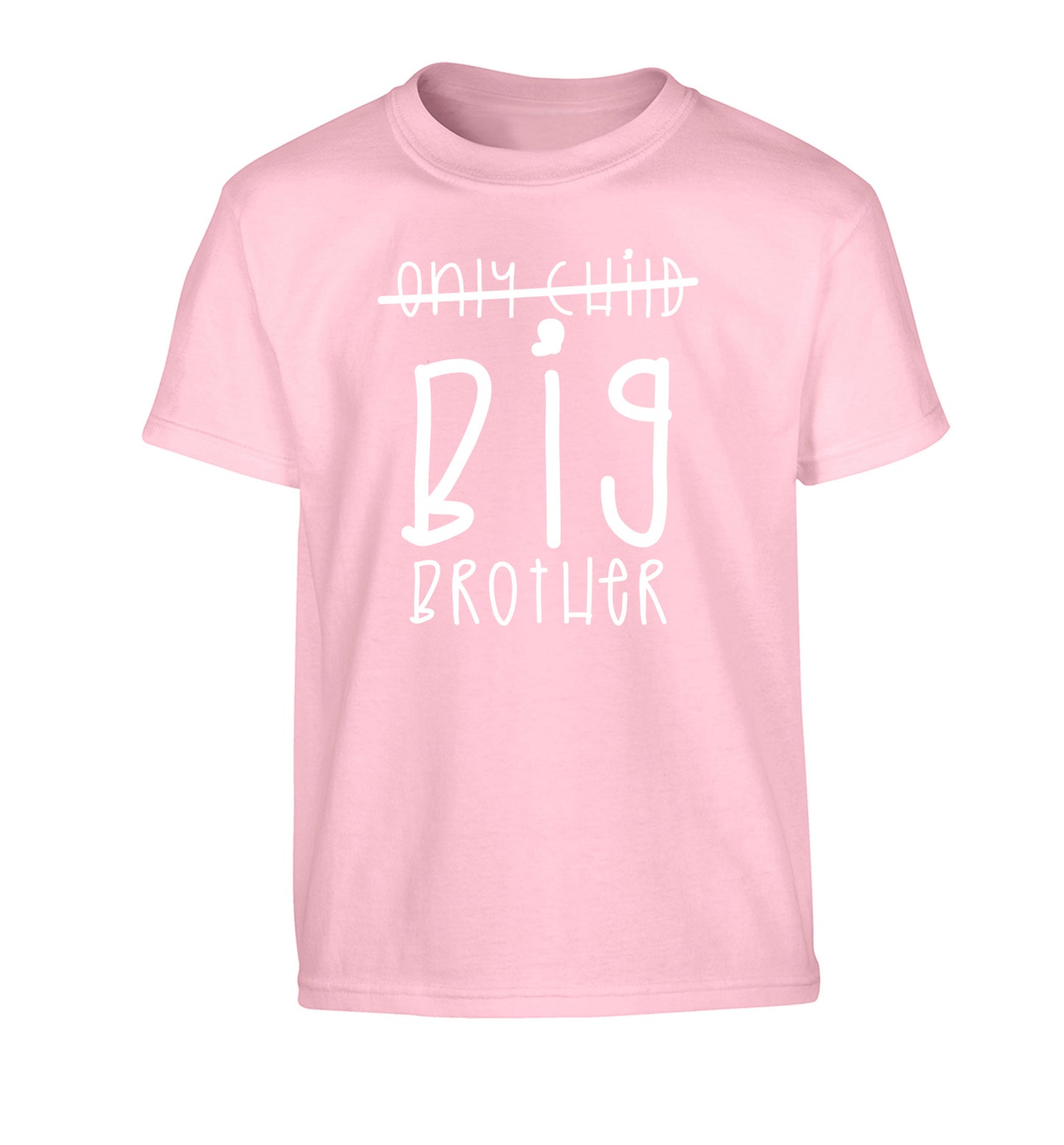 Only child big brother Children's light pink Tshirt 12-14 Years