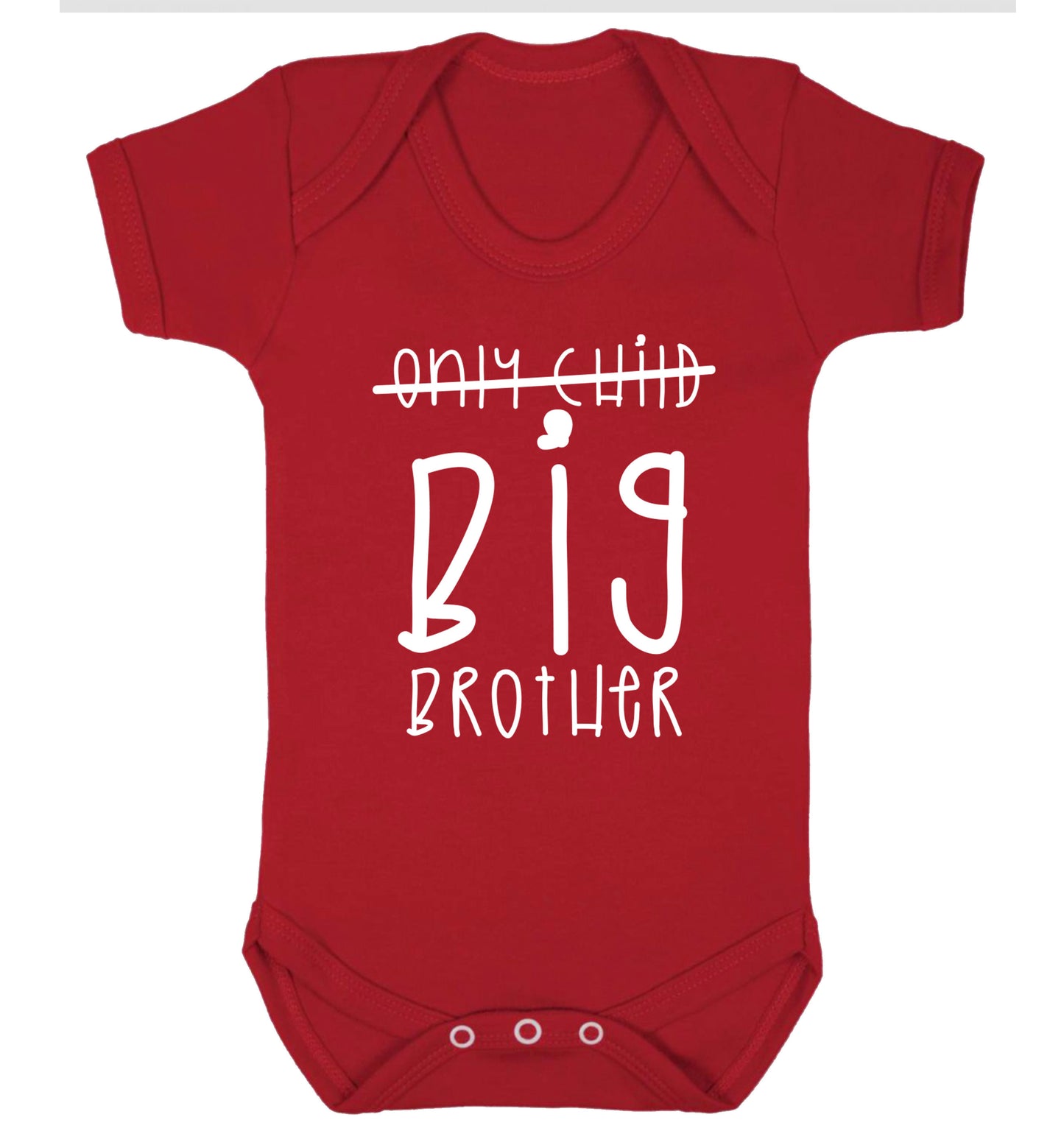 Only child big brother Baby Vest red 18-24 months
