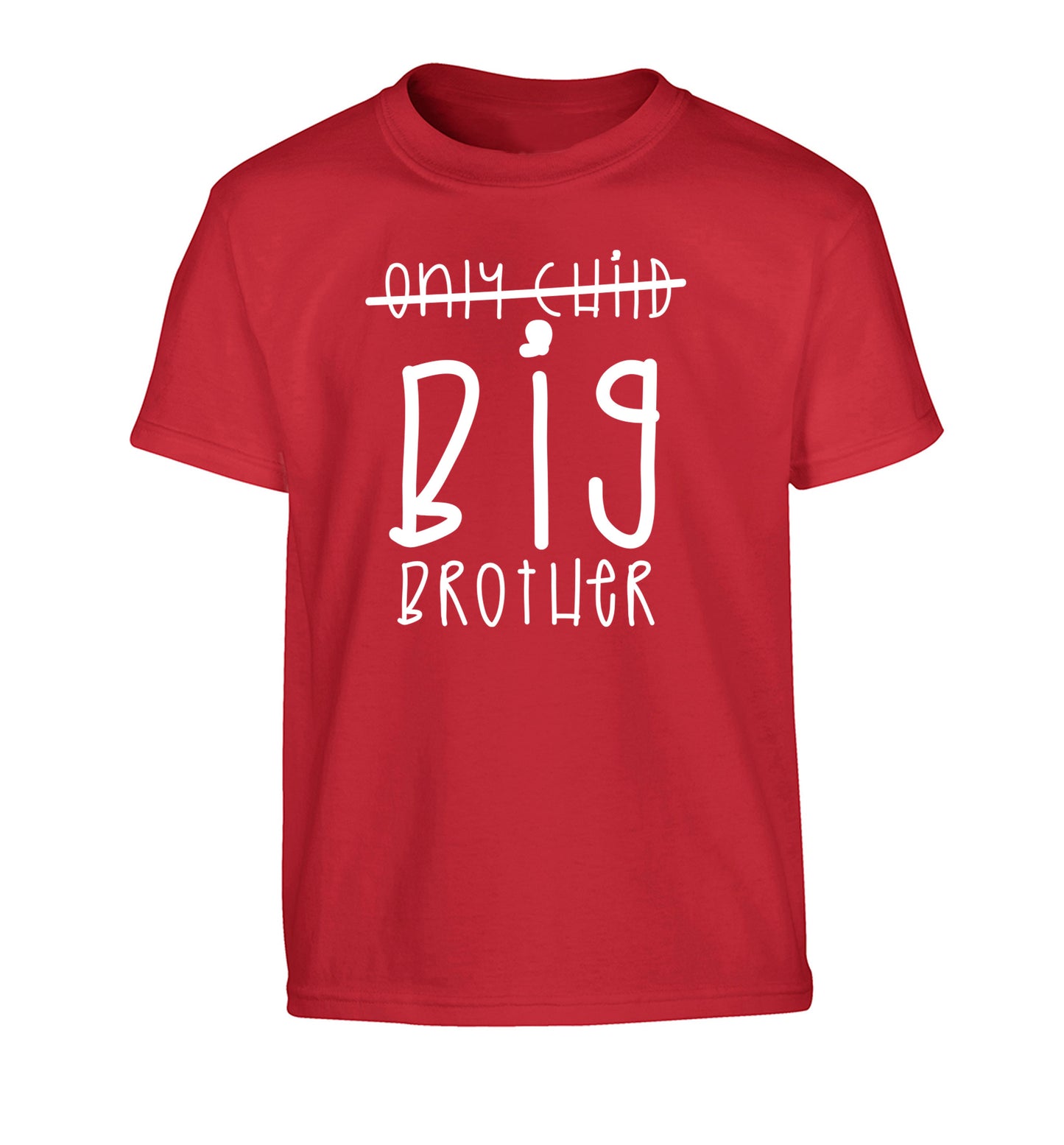 Only child big brother Children's red Tshirt 12-14 Years