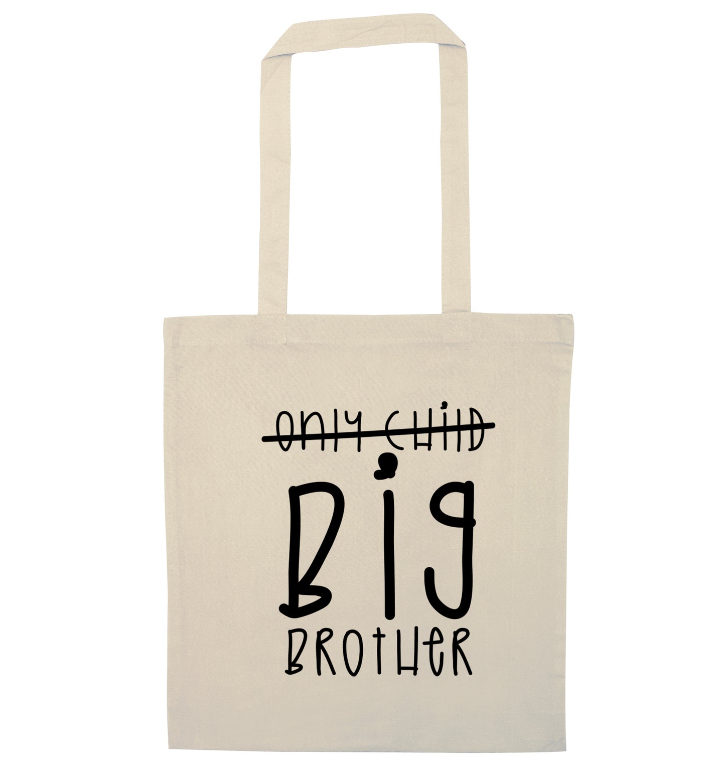 Only child big brother natural tote bag