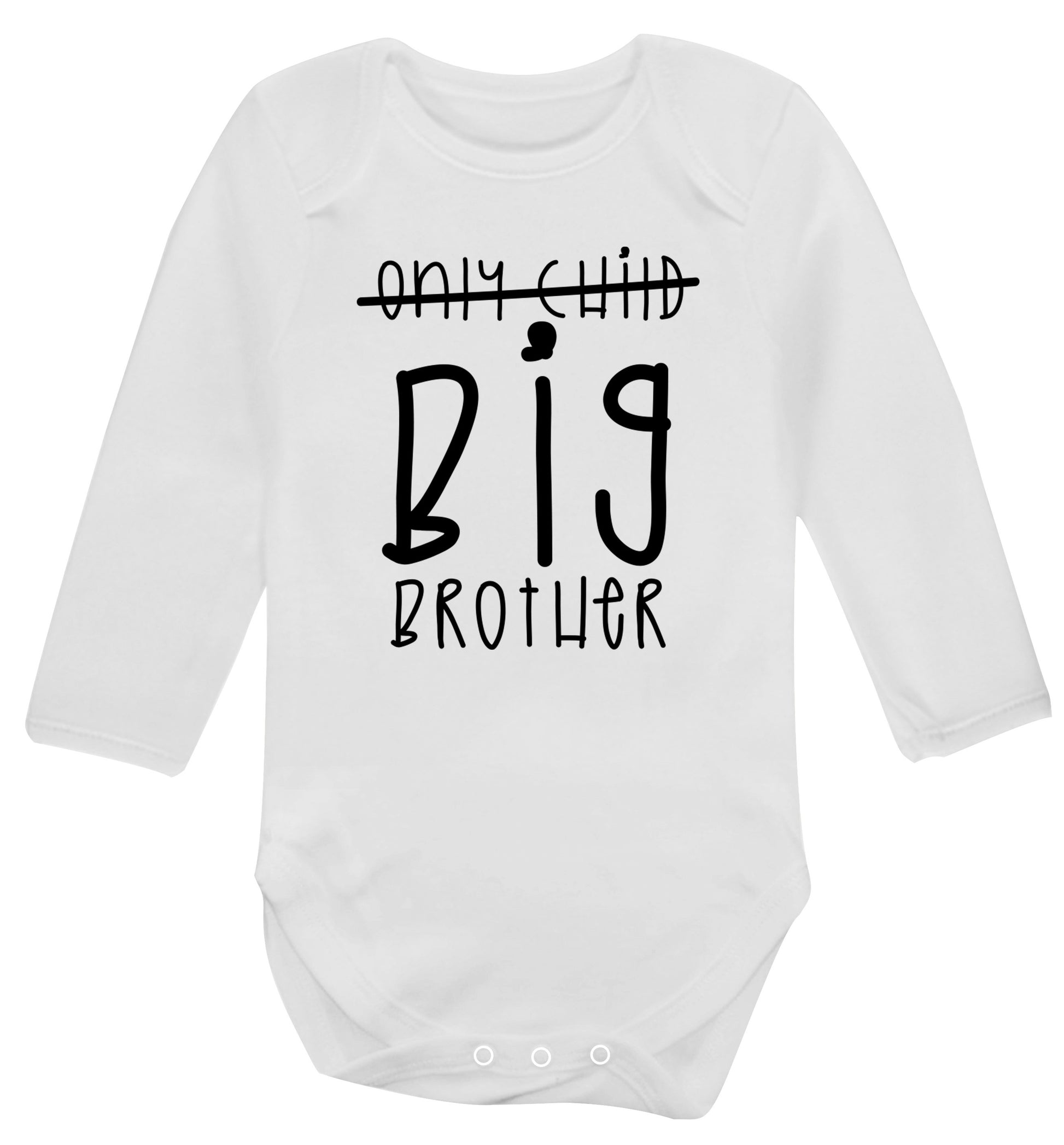 Only child big brother Baby Vest long sleeved white 6-12 months