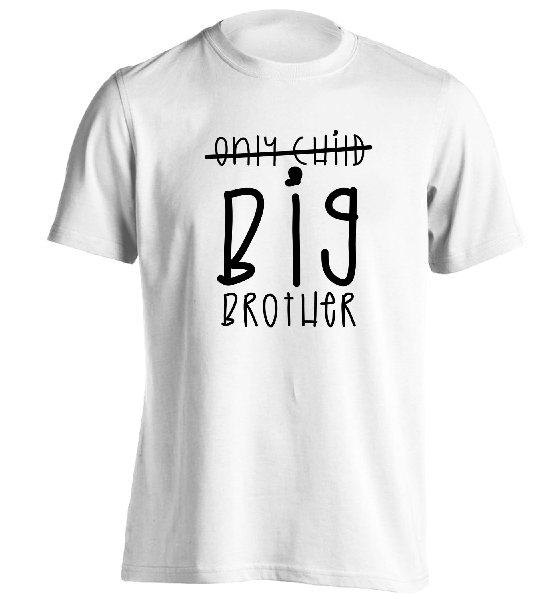 Only child big brother adults unisex white Tshirt 2XL