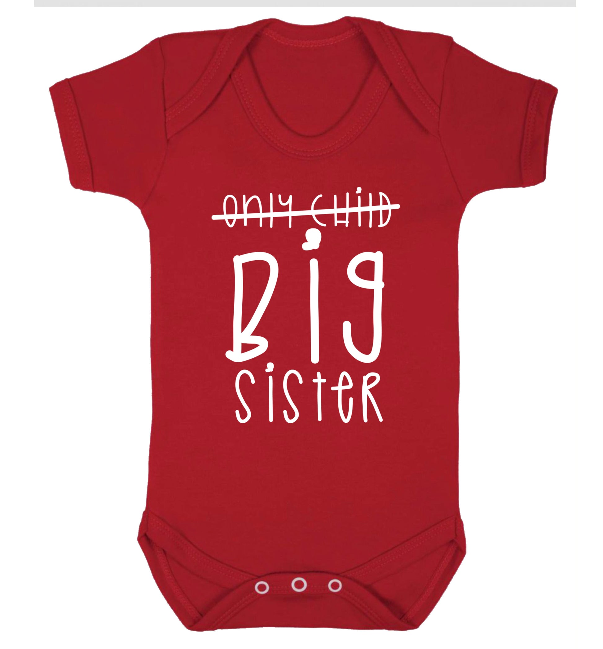 Only child big sister Baby Vest red 18-24 months