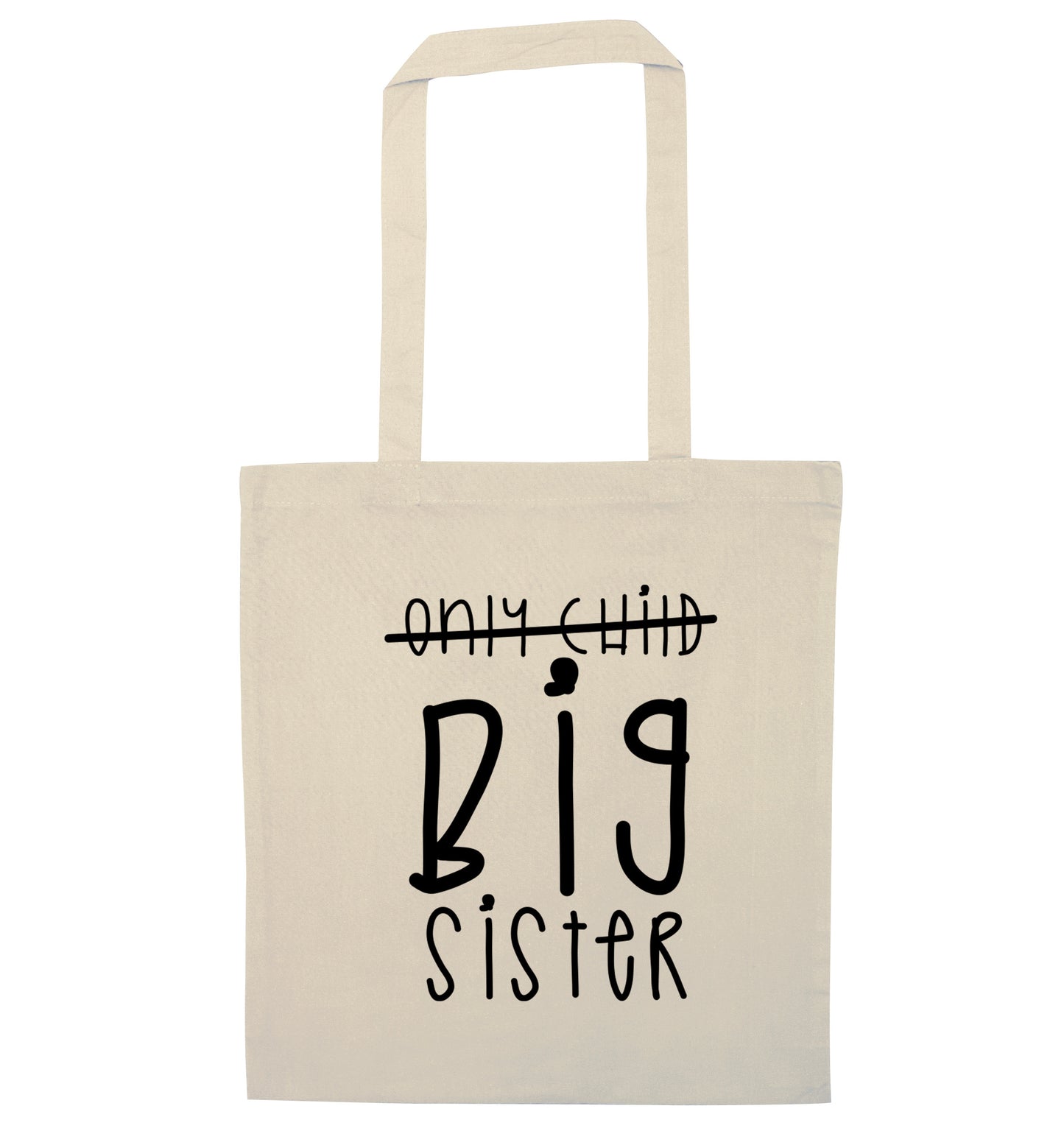 Only child big sister natural tote bag