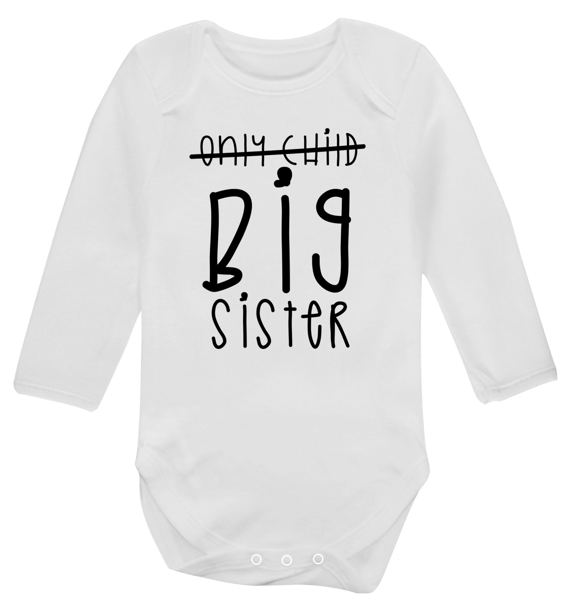 Only child big sister Baby Vest long sleeved white 6-12 months