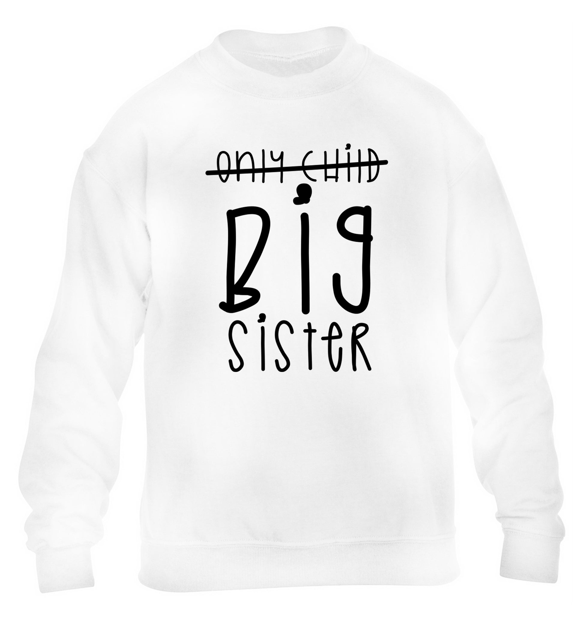 Only child big sister children's white sweater 12-14 Years
