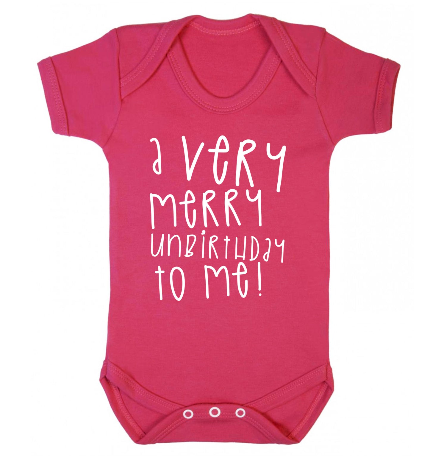 A very merry unbirthday to me! Baby Vest dark pink 18-24 months