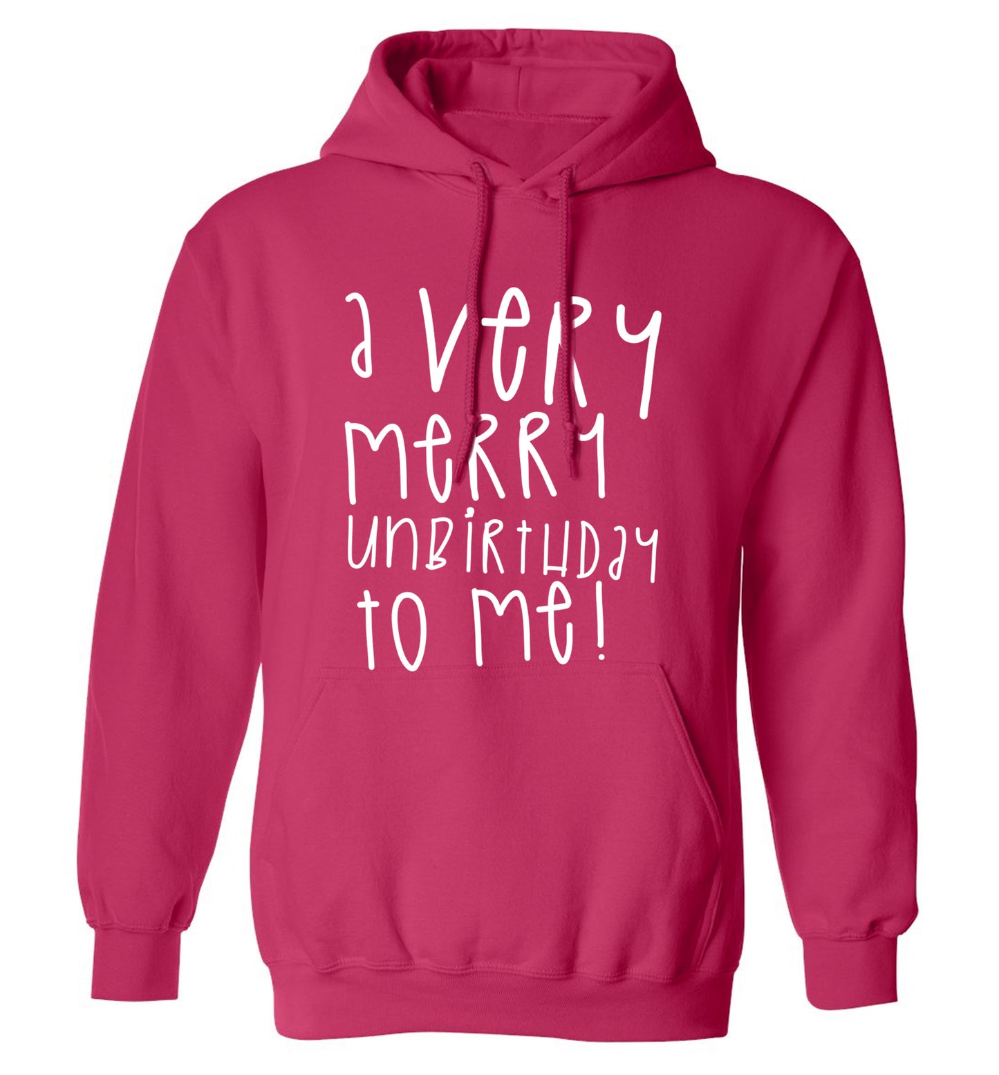 A very merry unbirthday to me! adults unisex pink hoodie 2XL