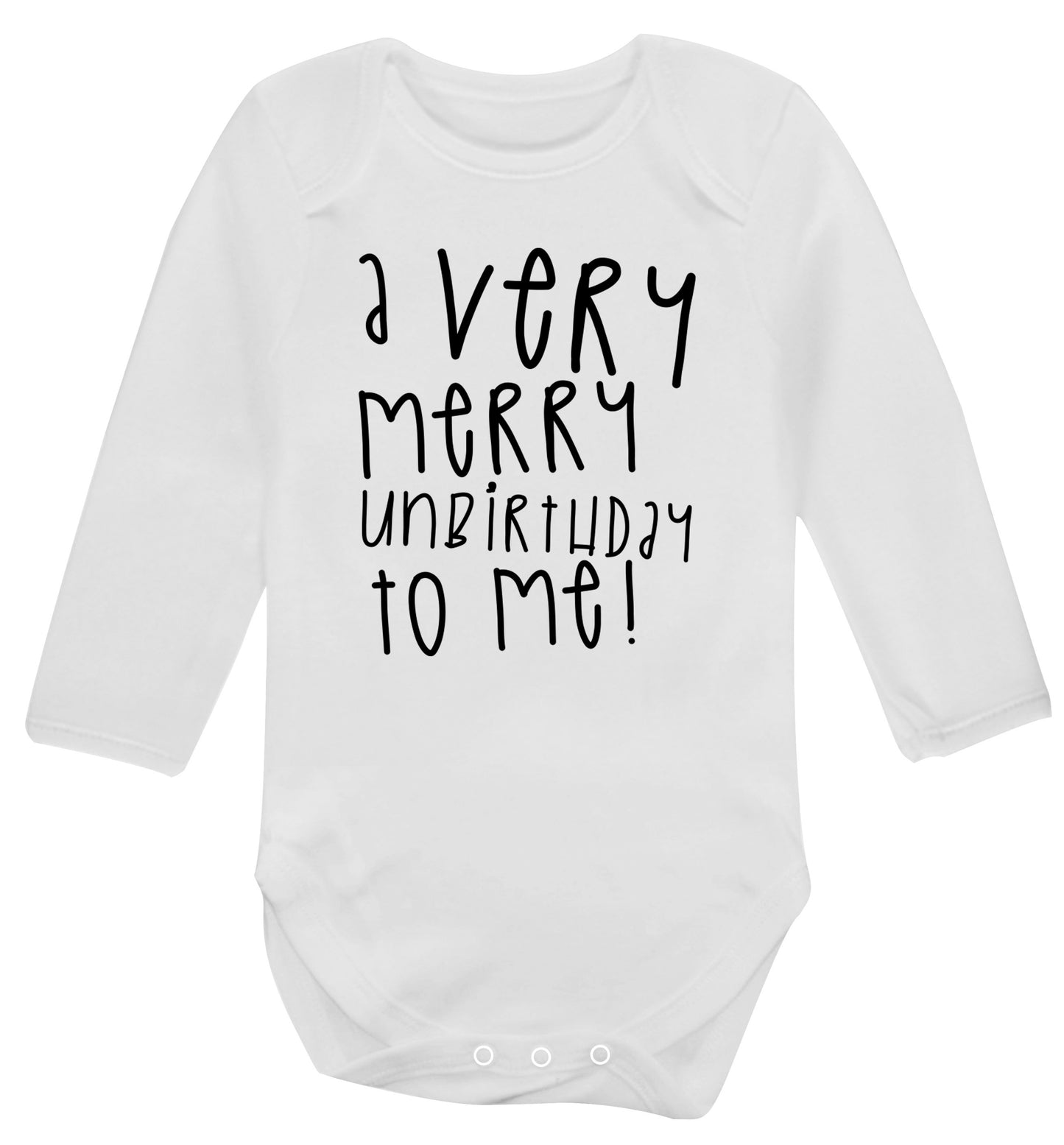 A very merry unbirthday to me! Baby Vest long sleeved white 6-12 months