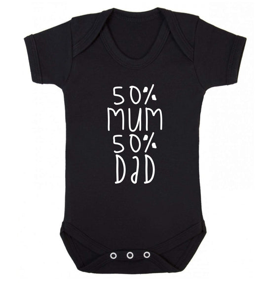 50% mum 50% dad Baby Vest black 18-24 months