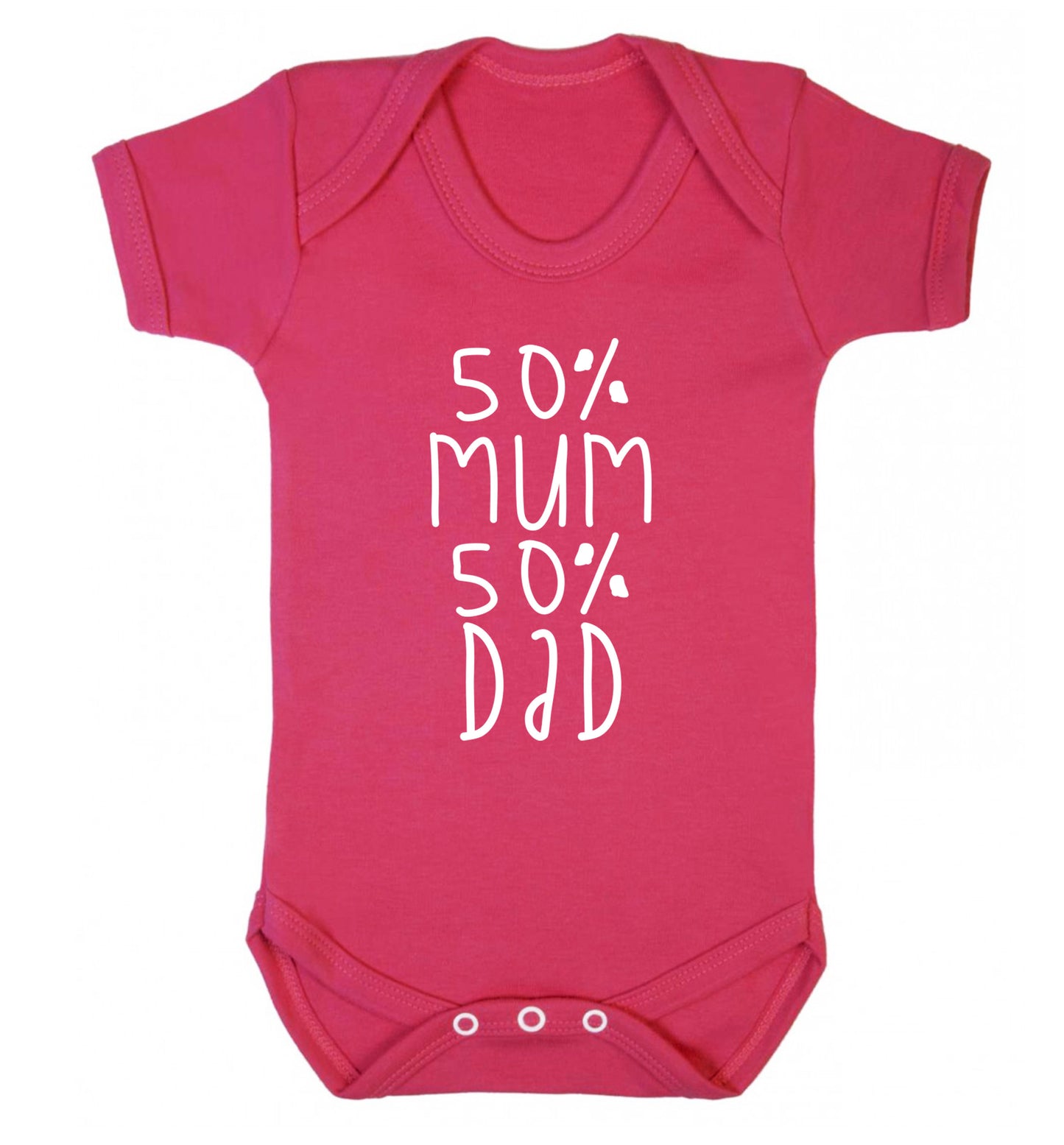 50% mum 50% dad Baby Vest dark pink 18-24 months