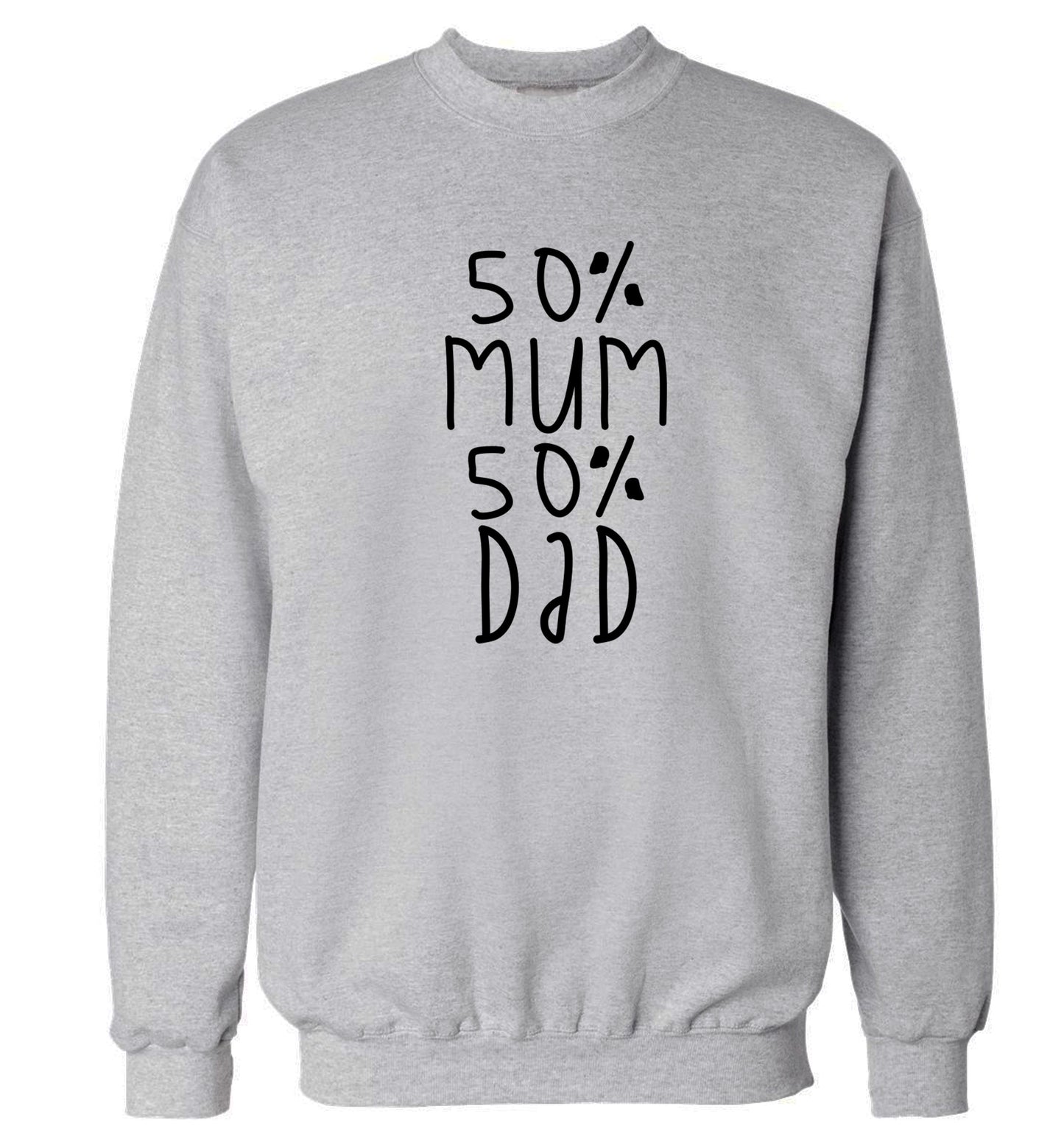 50% mum 50% dad Adult's unisex grey Sweater 2XL