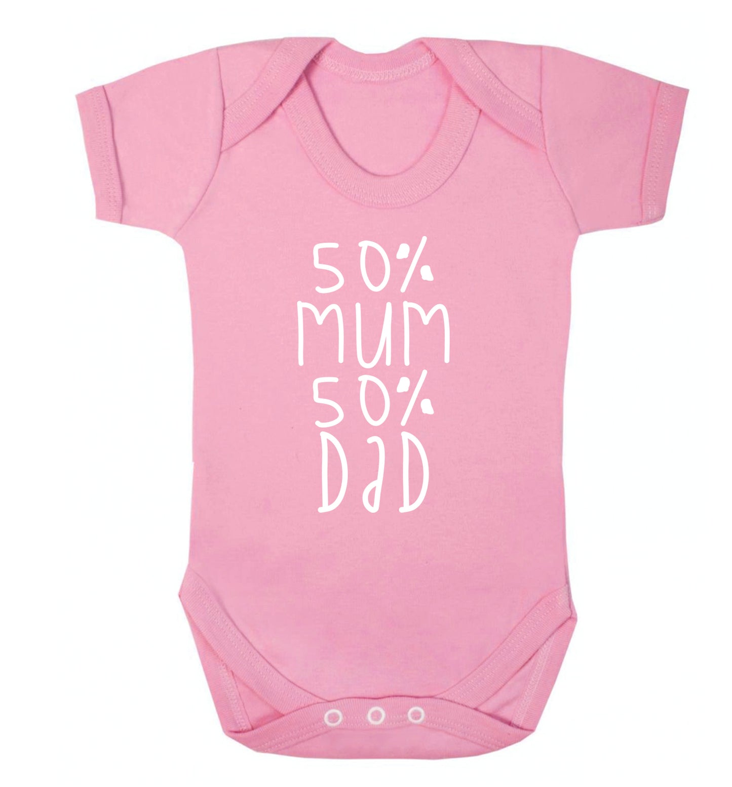50% mum 50% dad Baby Vest pale pink 18-24 months
