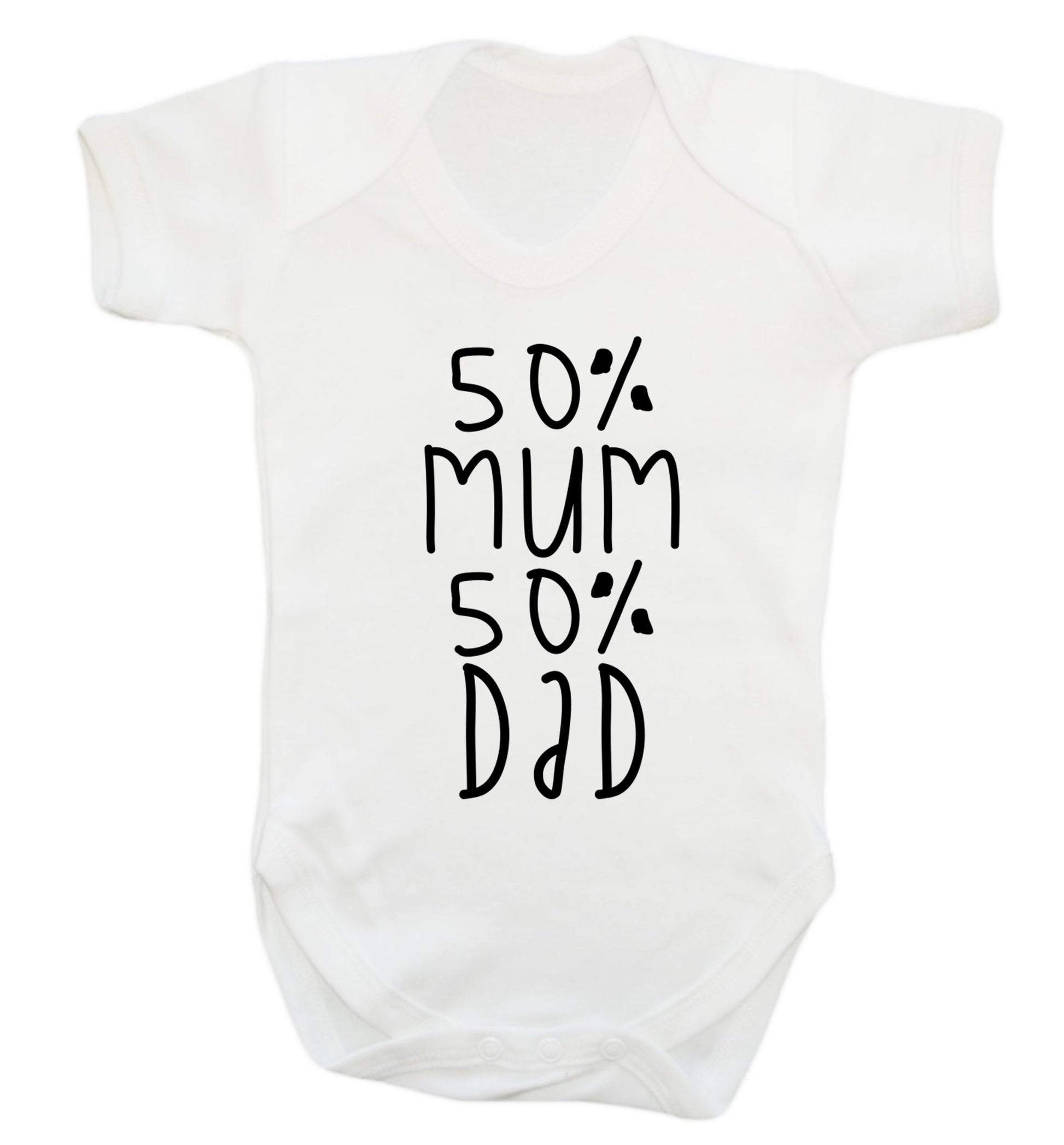 50% mum 50% dad Baby Vest white 18-24 months