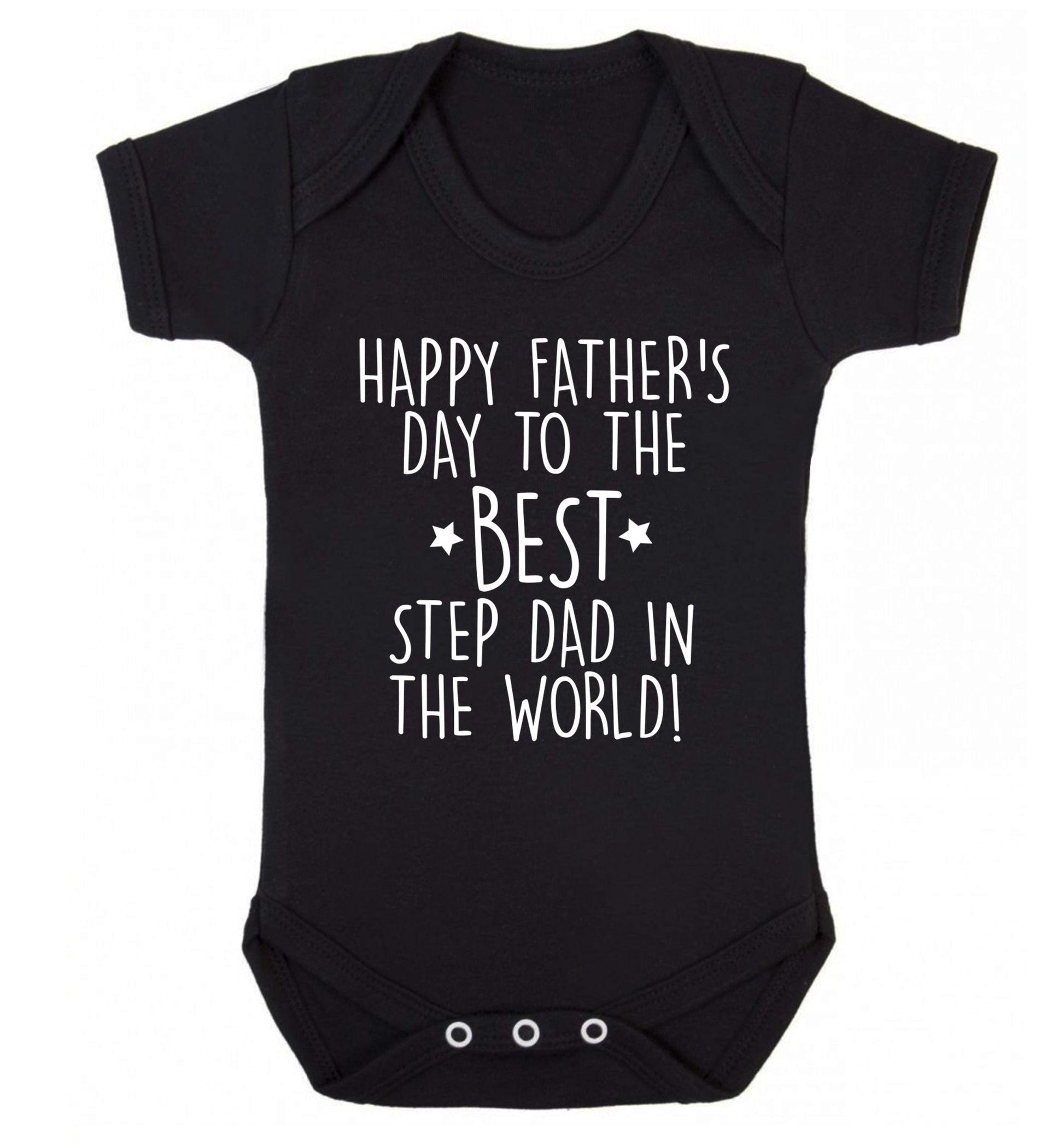 Happy Father's day to the best step dad in the world! Baby Vest black 18-24 months