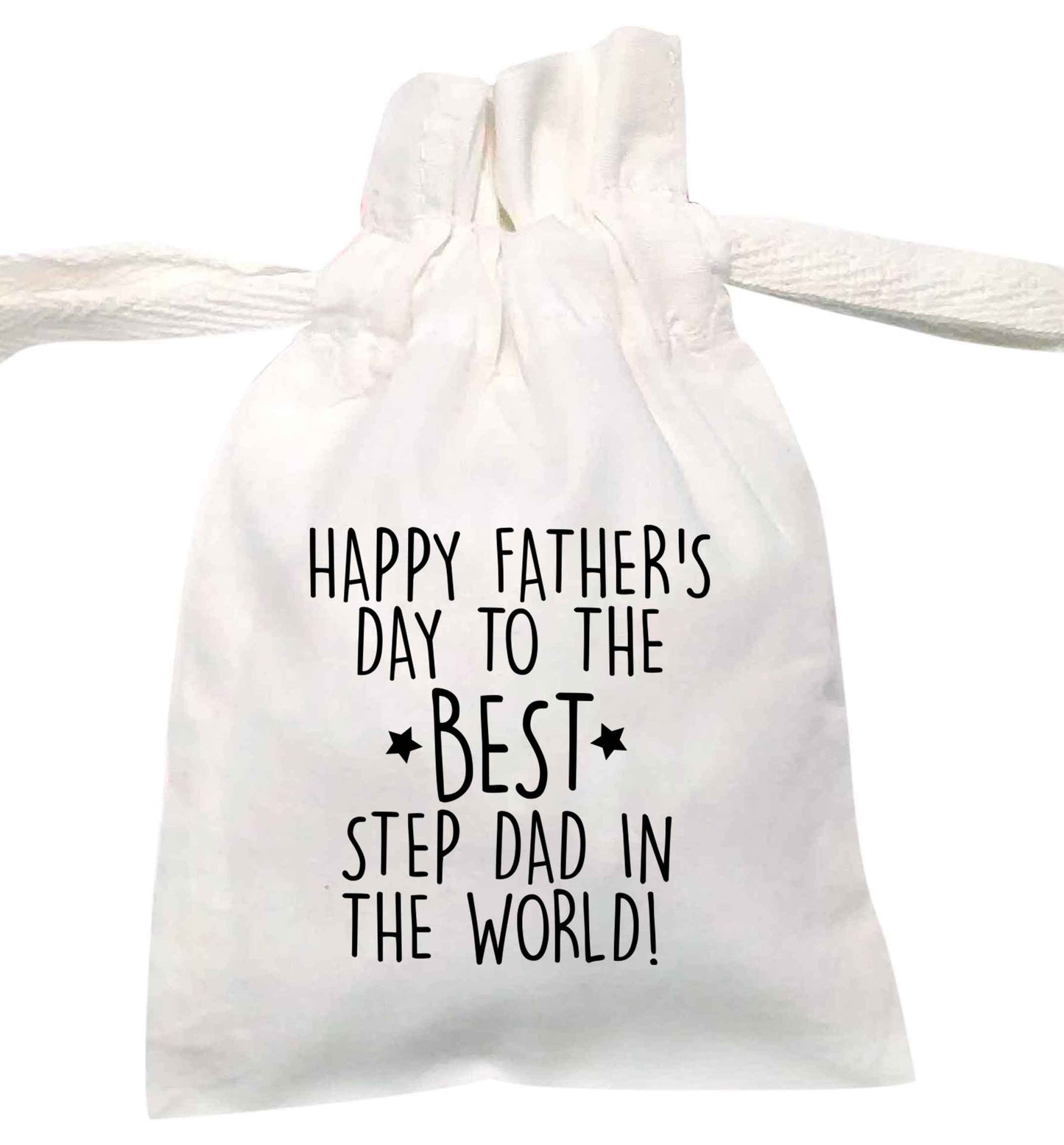 Happy Father's Day to the best step dad in the world! | XS - L | Pouch / Drawstring bag / Sack | Organic Cotton | Bulk discounts available!