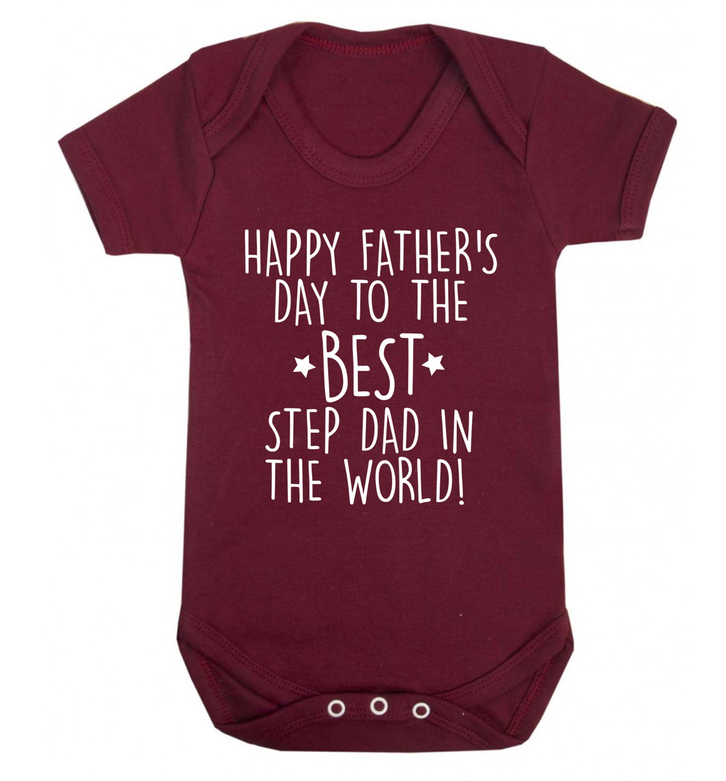 Happy Father's day to the best step dad in the world! Baby Vest maroon 18-24 months
