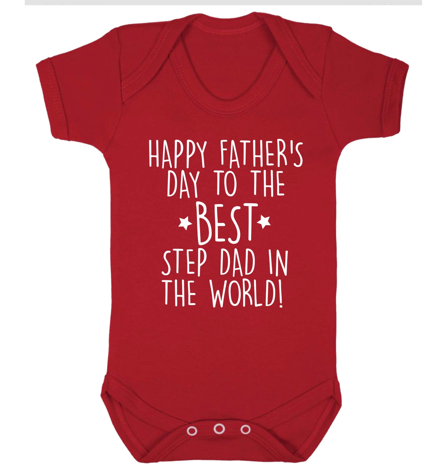Happy Father's day to the best step dad in the world! Baby Vest red 18-24 months