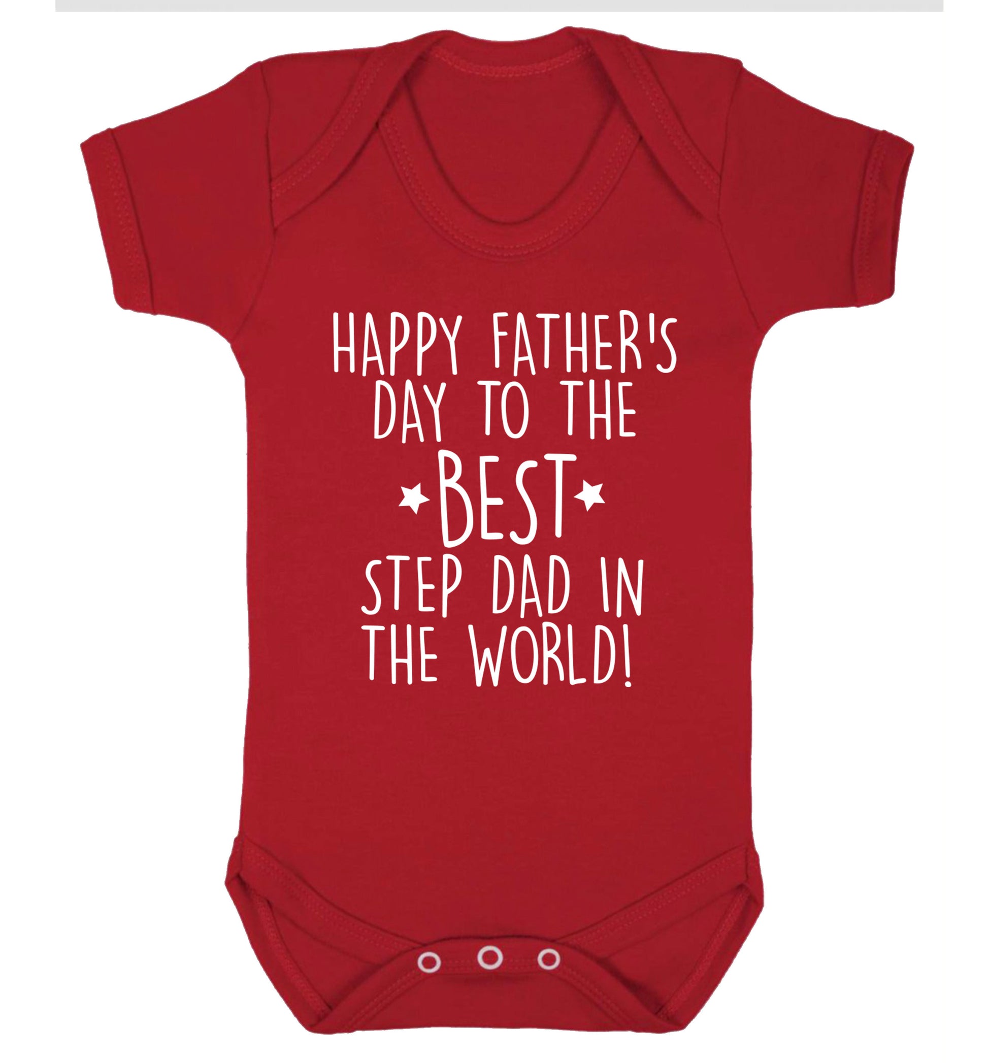 Happy Father's day to the best step dad in the world! Baby Vest red 18-24 months