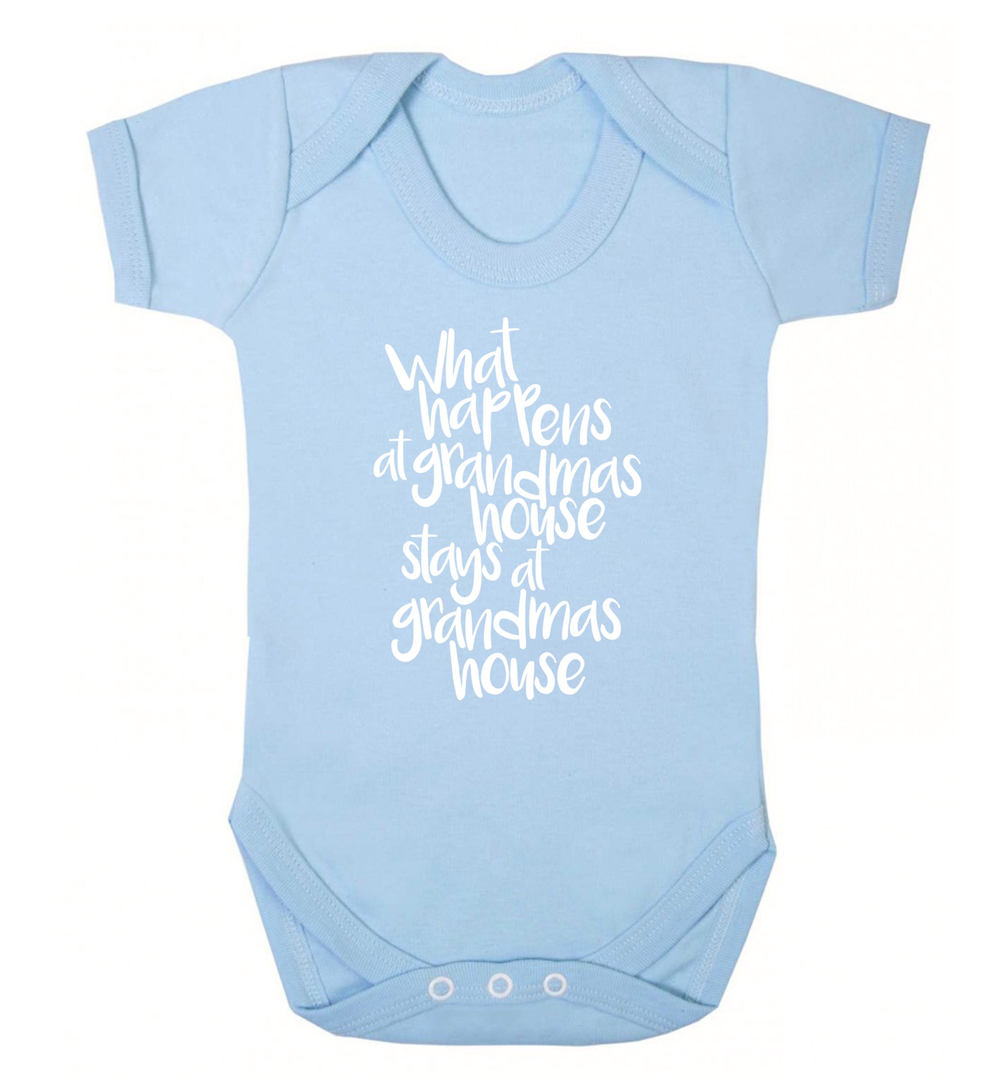 What happens at grandmas house stays at grandmas house Baby Vest pale blue 18-24 months