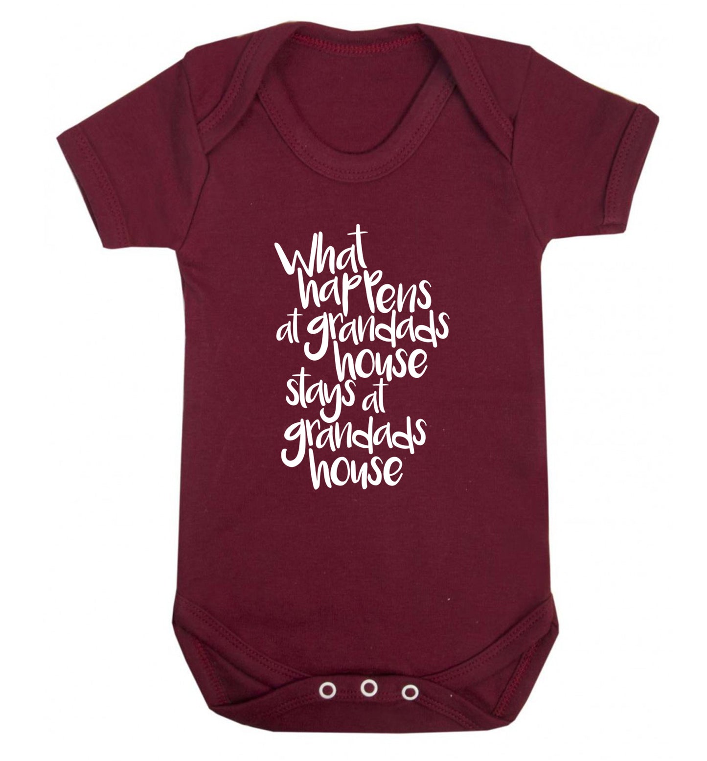 What happens at grandads house stays at grandads house Baby Vest maroon 18-24 months