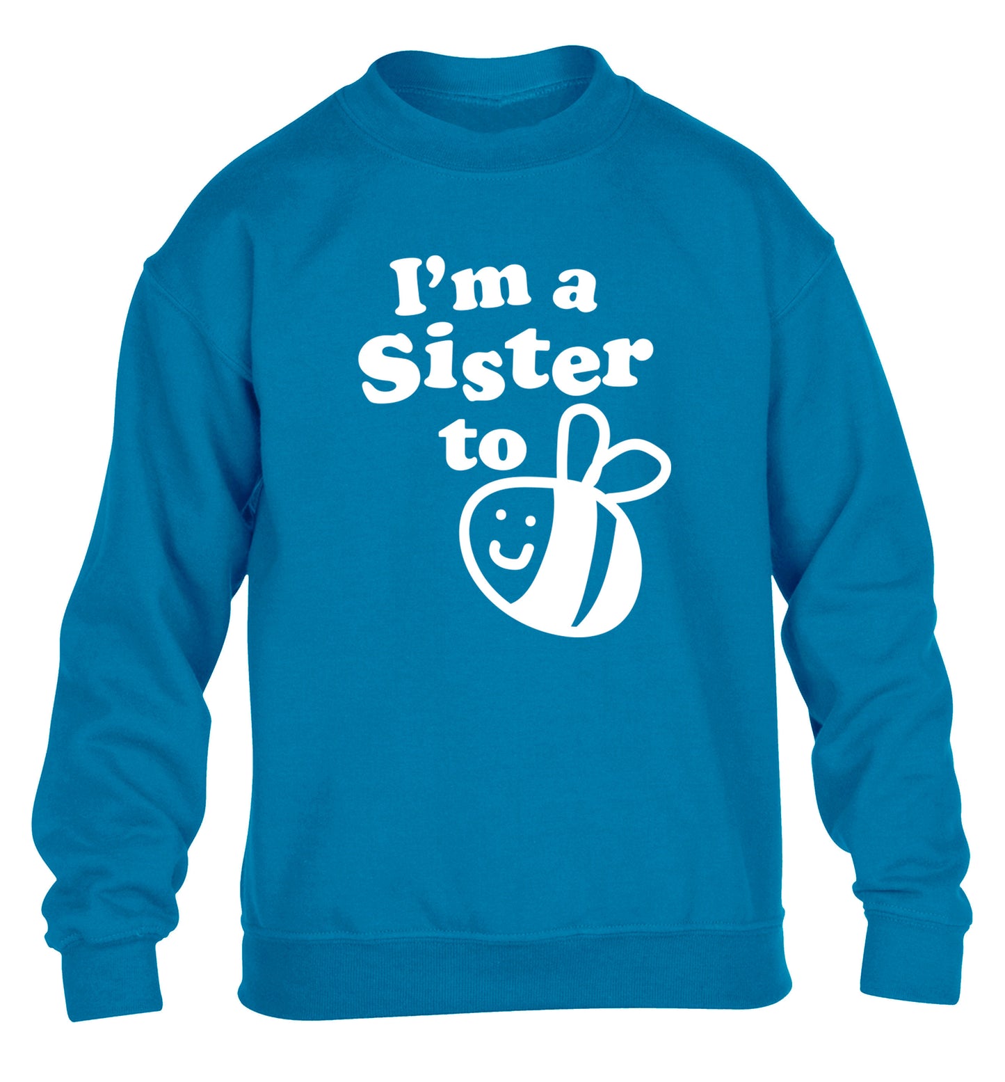 I'm a sister to be children's blue sweater 12-14 Years