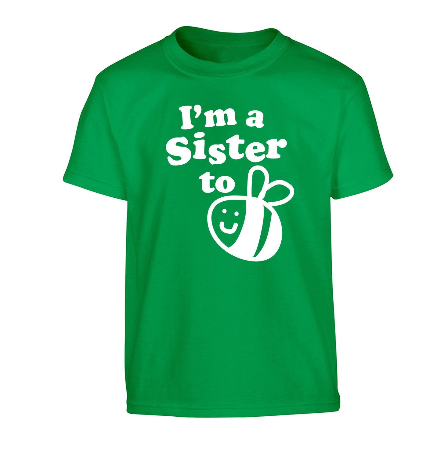 I'm a sister to be Children's green Tshirt 12-14 Years