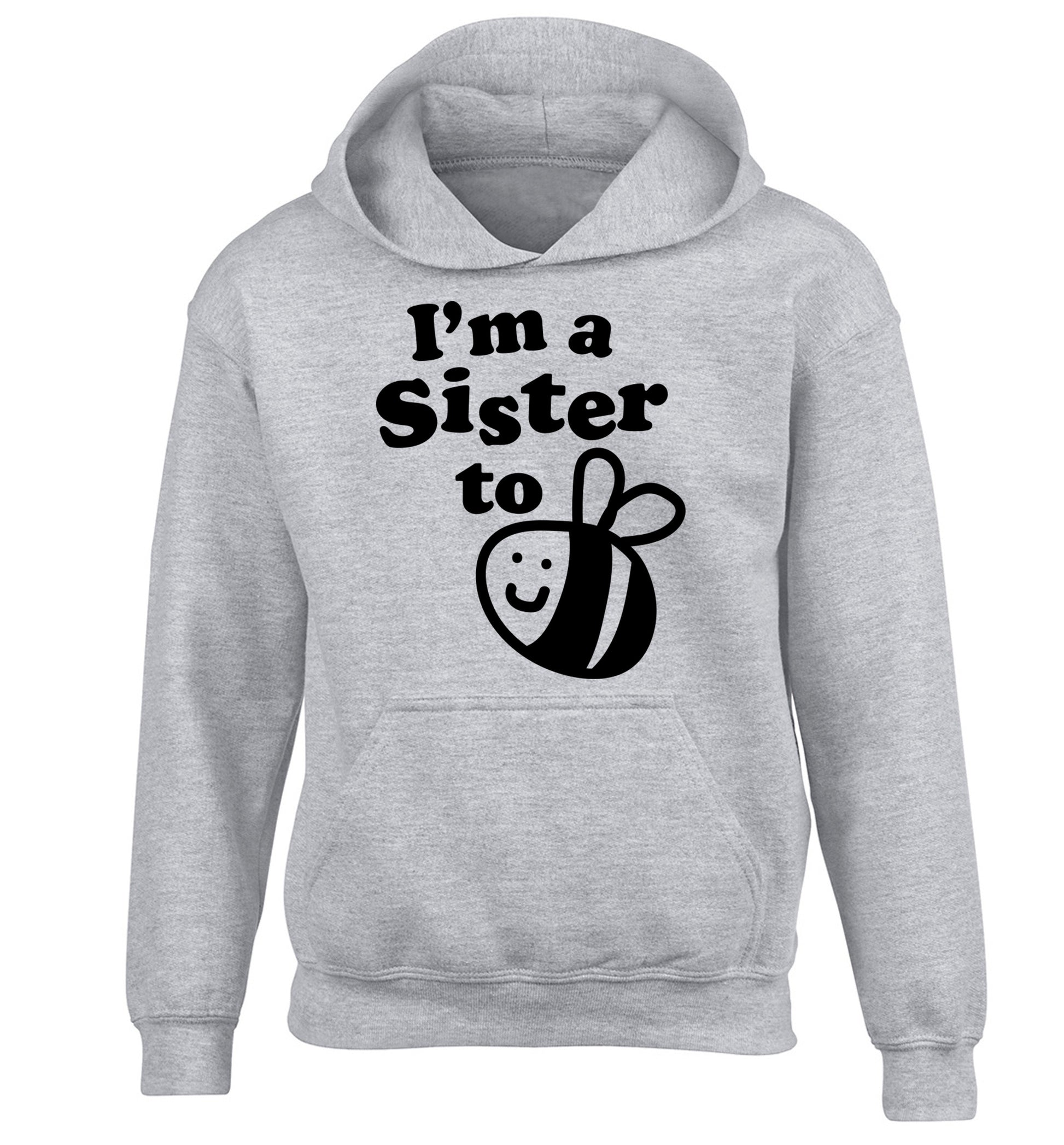 I'm a sister to be children's grey hoodie 12-14 Years